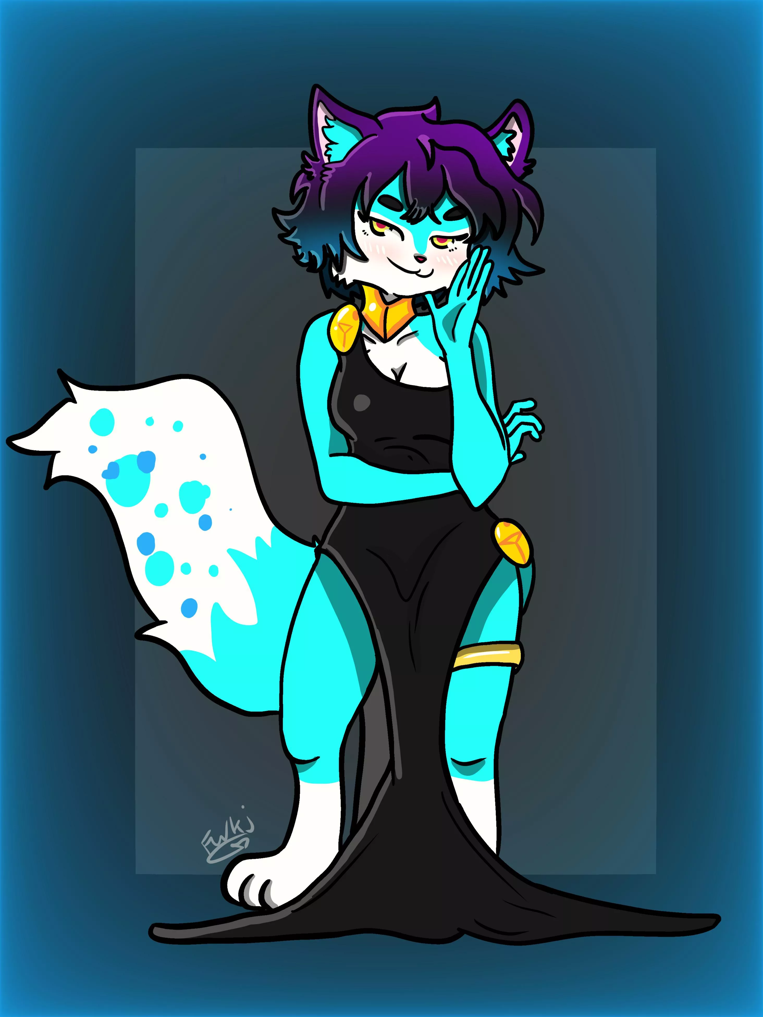 Dazzling Attire with my fursona~ (#LuxxDress). (Fuuki).