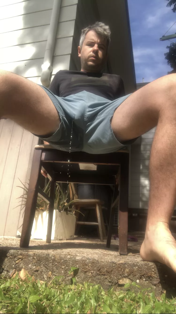 I love pissing my pants outside, anyone like to see?