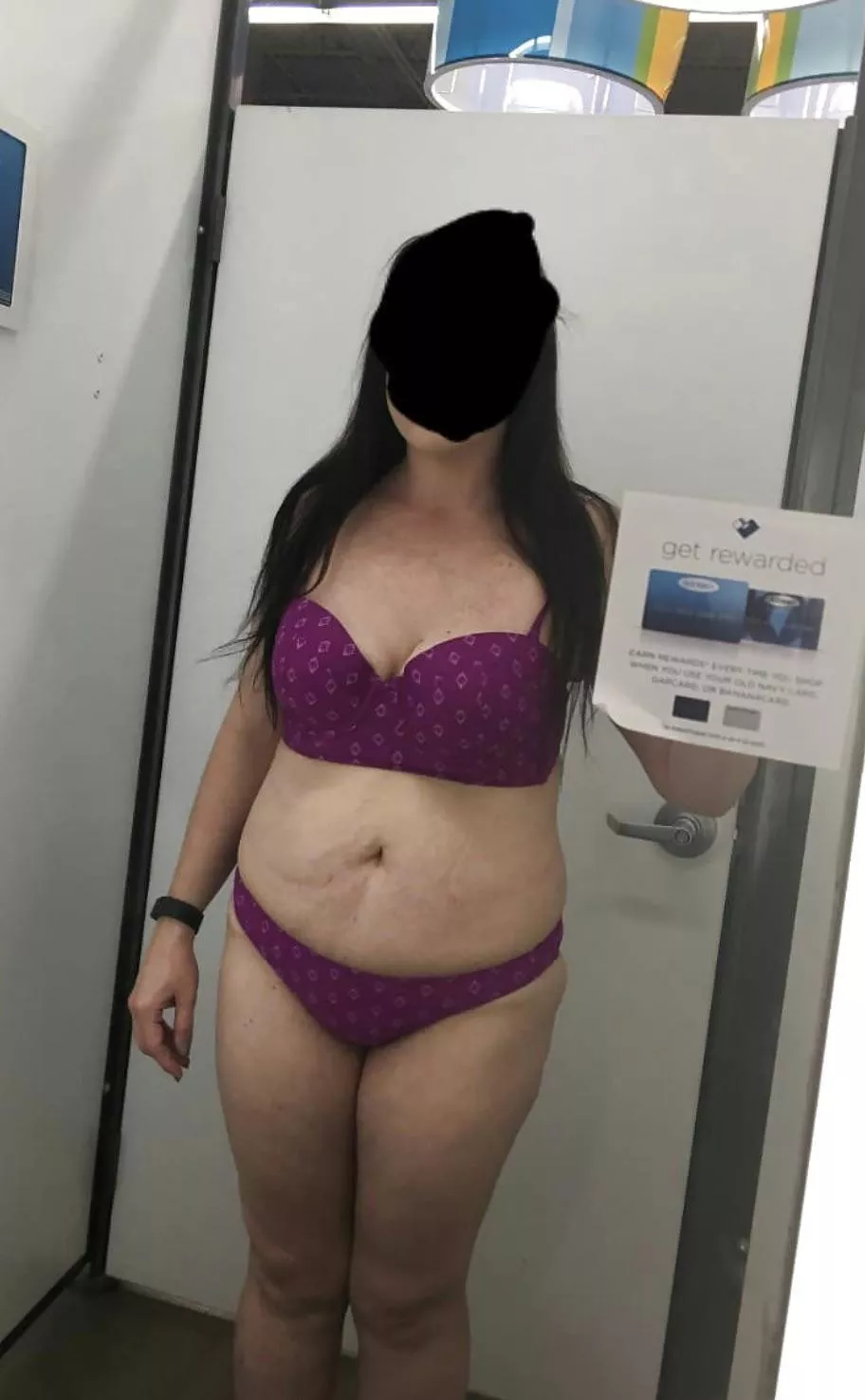 My chubby wife trying on bikinis. What do you think.