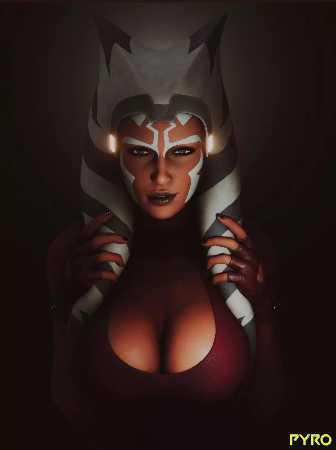 Ahsoka showing her cleavage (Pyro)