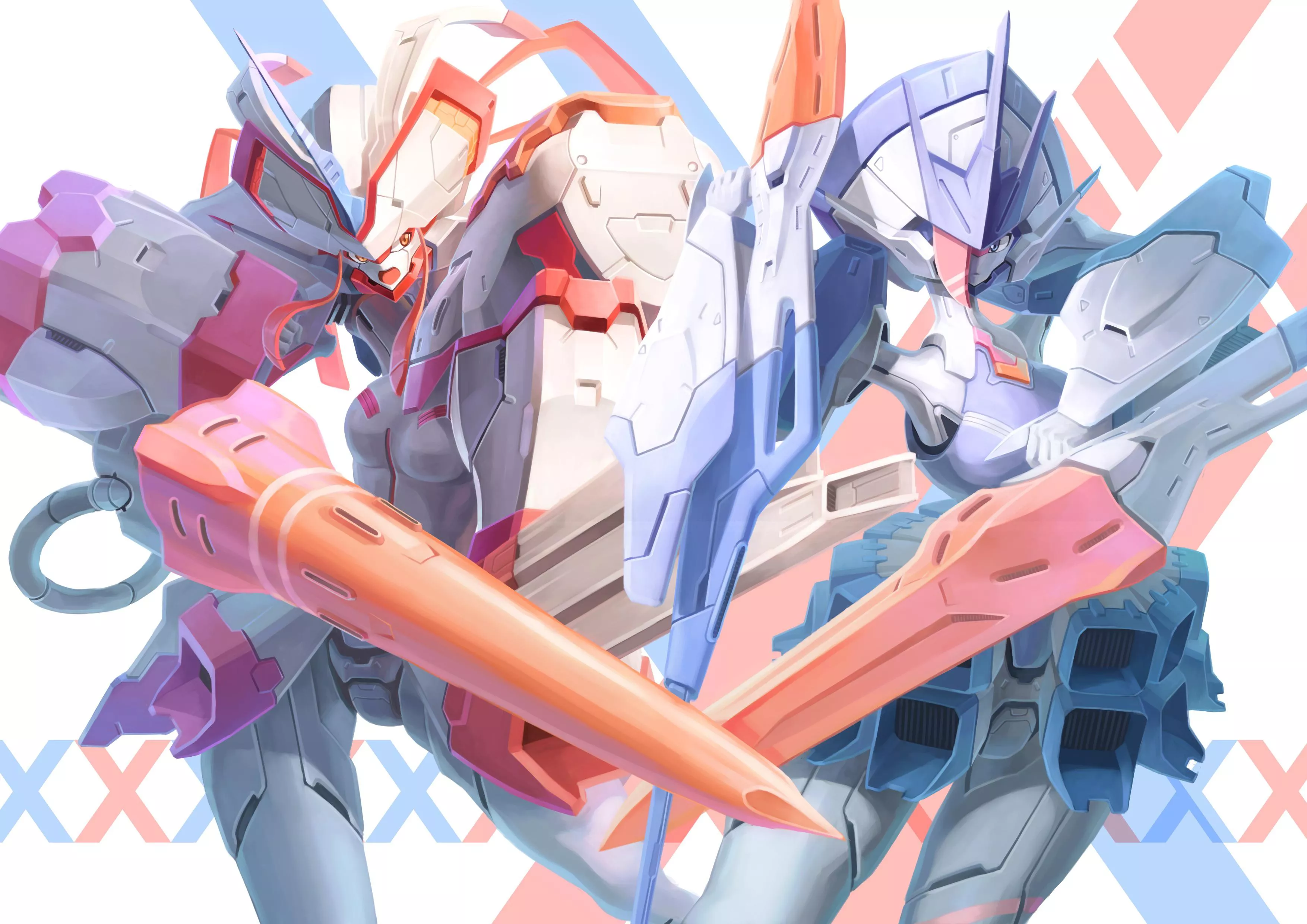 Are there any artwork that have giant mecha/robot girls like Darling in the franxx?