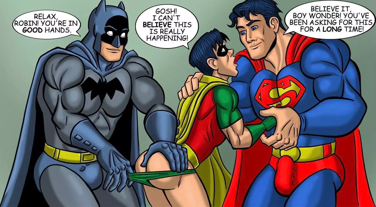 Benefits of a sidekickâ€¦ [Batman, Superman, Robin] (IcemanBlue)