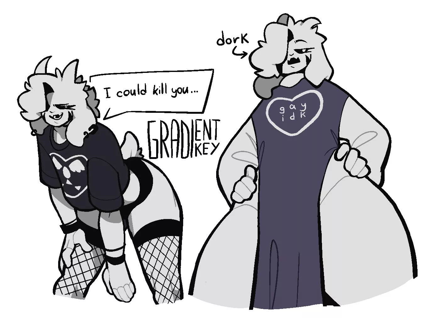 [Asriel] trying new outfits (gradientkey)