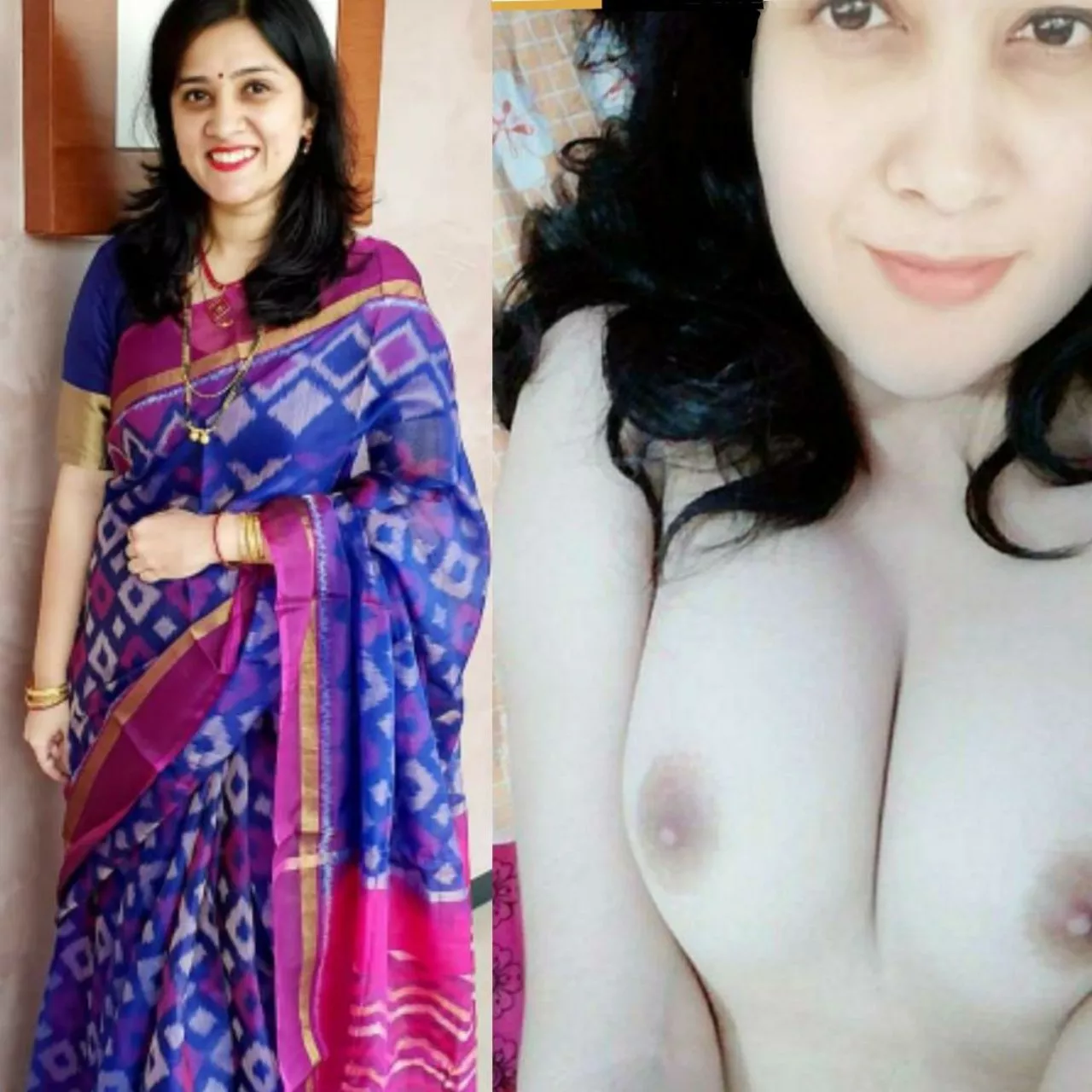 Beautiful Marathi wife dressed/ undressed 😍