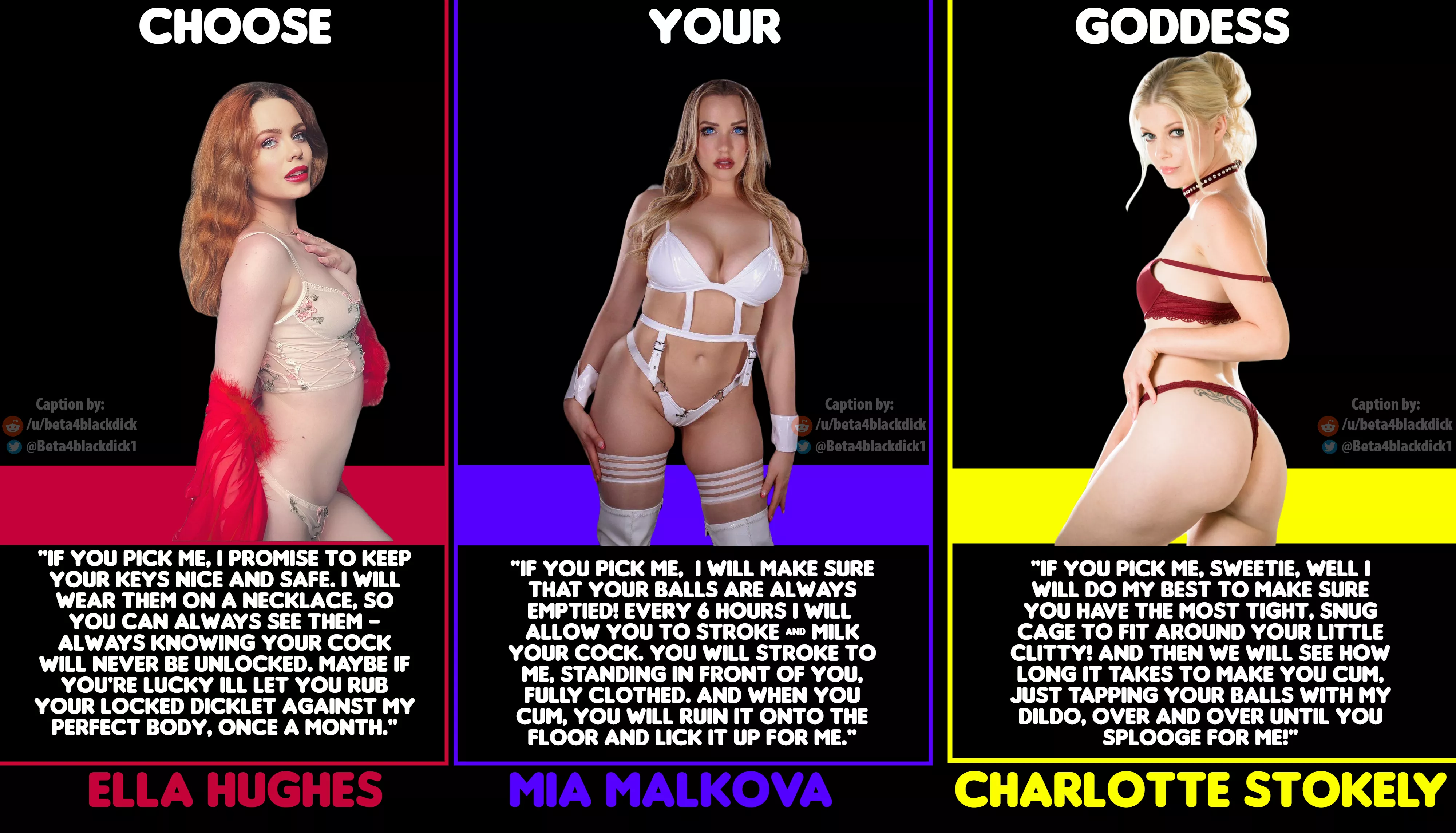 CHOOSE YOUR GODDESS! Ella, Mia or Charlotte?