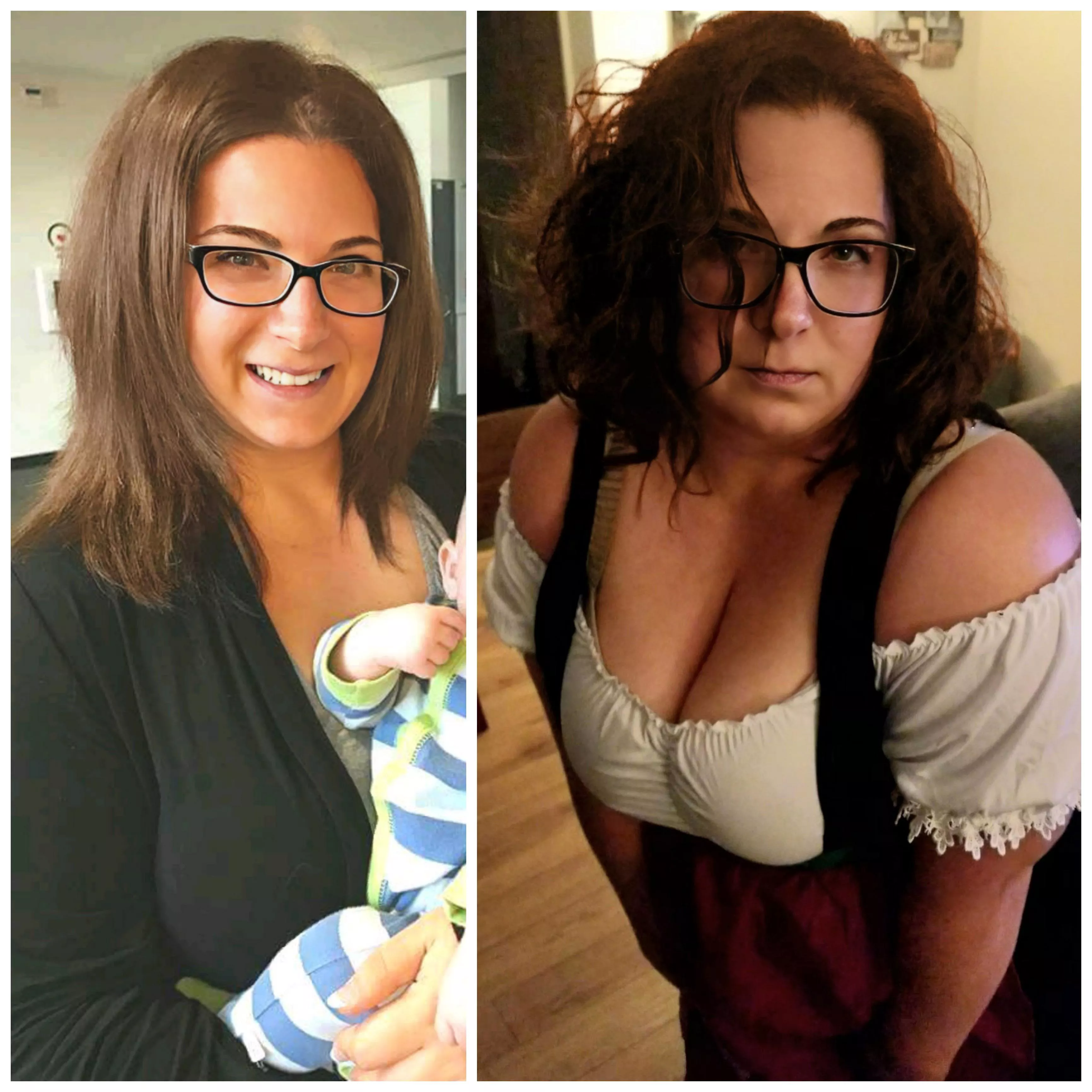 My Wife. The Pic on the Right Was From Halloween Last Year. Thoughts?