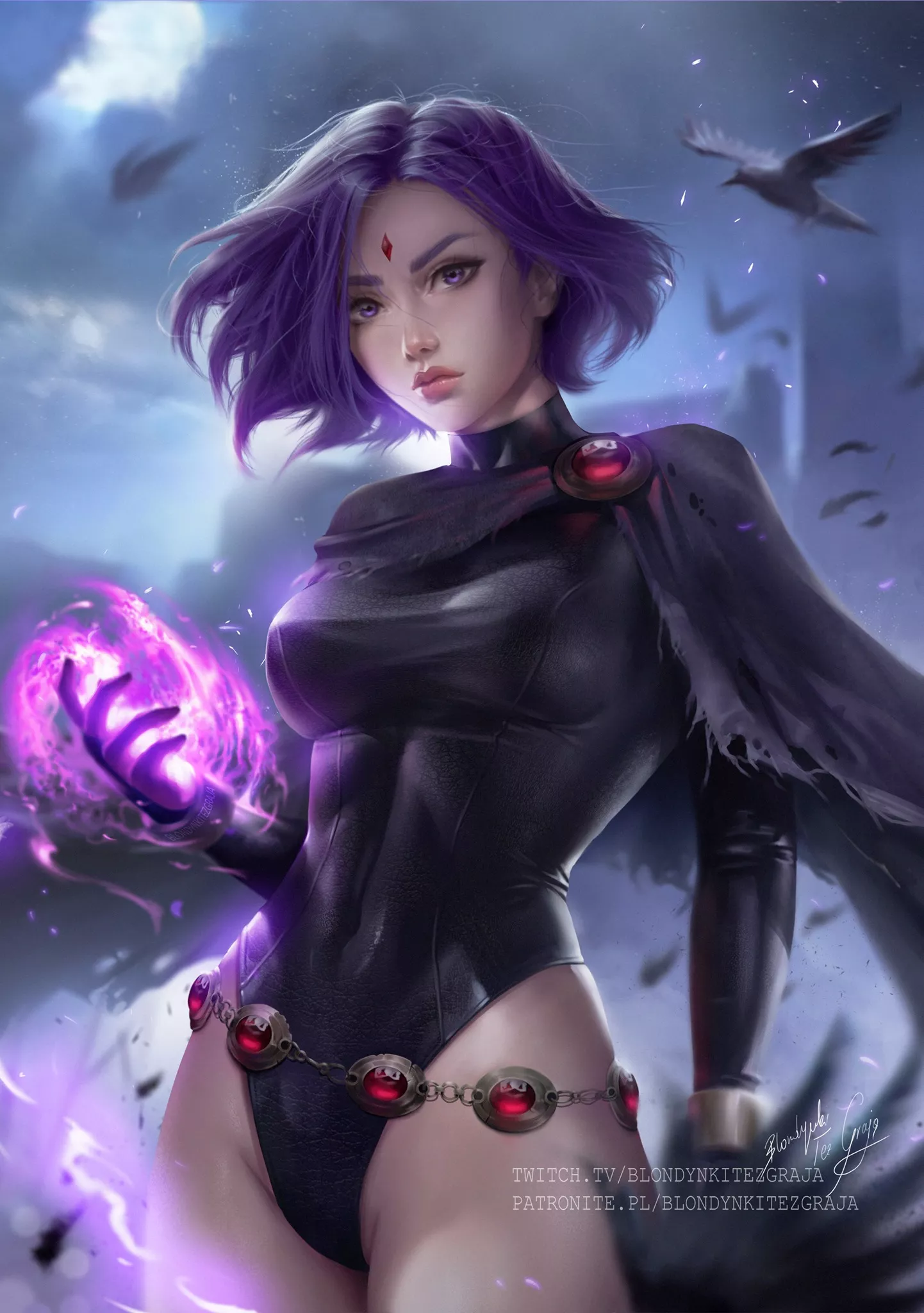 Raven Wielding Strange And Unknown Magic (Blondynkitezgraja) [DC]