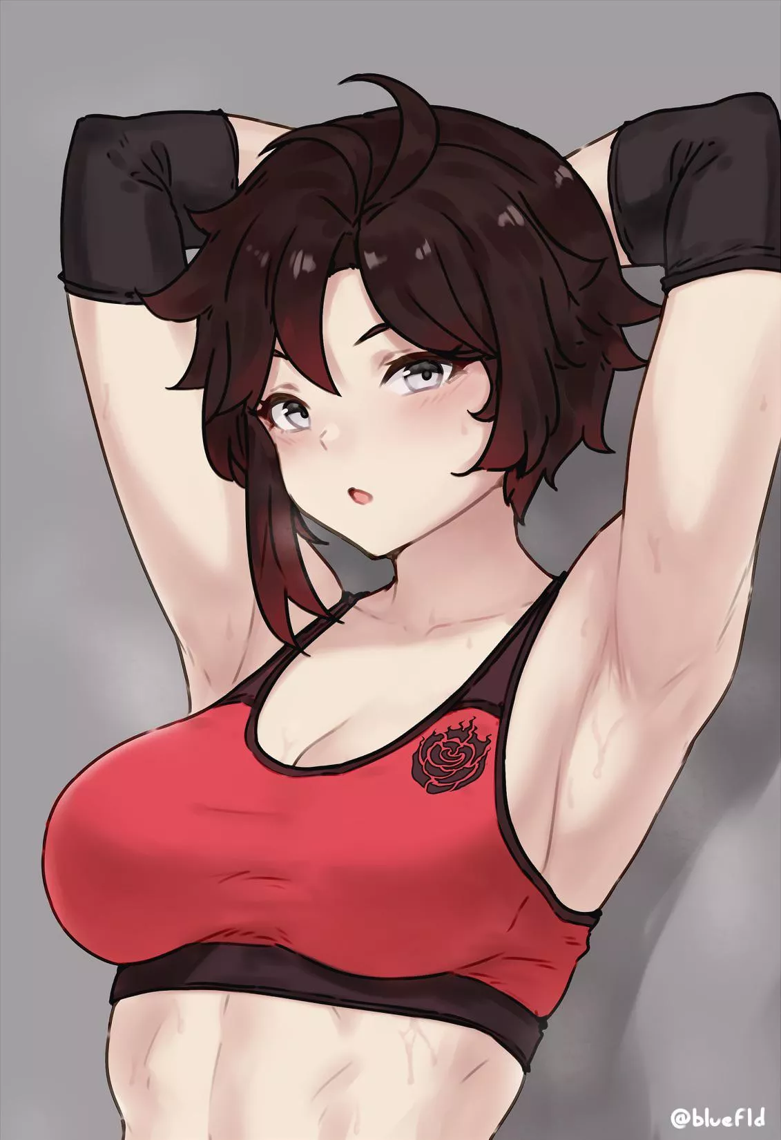 Ruby stretching at the gym [Bluefield]