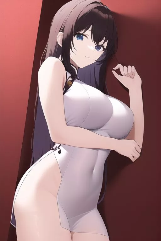 White, skin-tight dress [ai-generated]