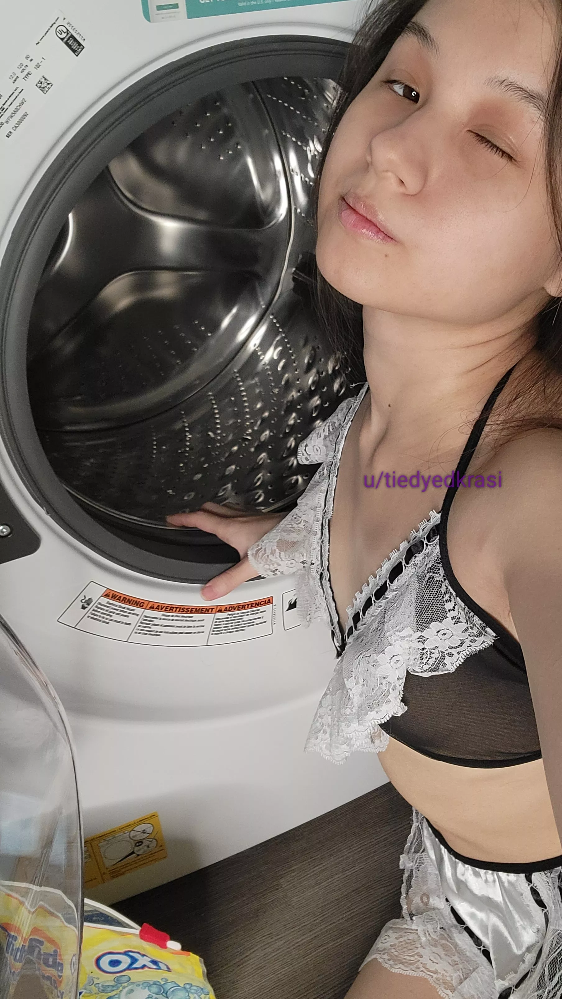 would you bend a half Asian over into the washer as her gift for getting older