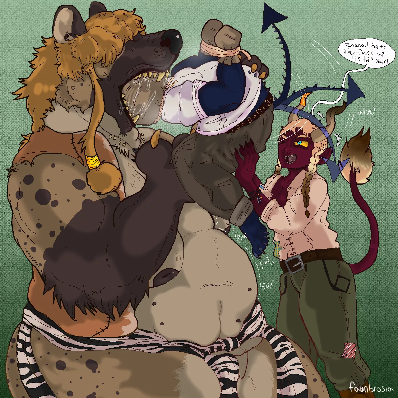 {image} Dealbreaker (OC by faunbrosia / me) [F/multiple][oral vore][unwilling prey]