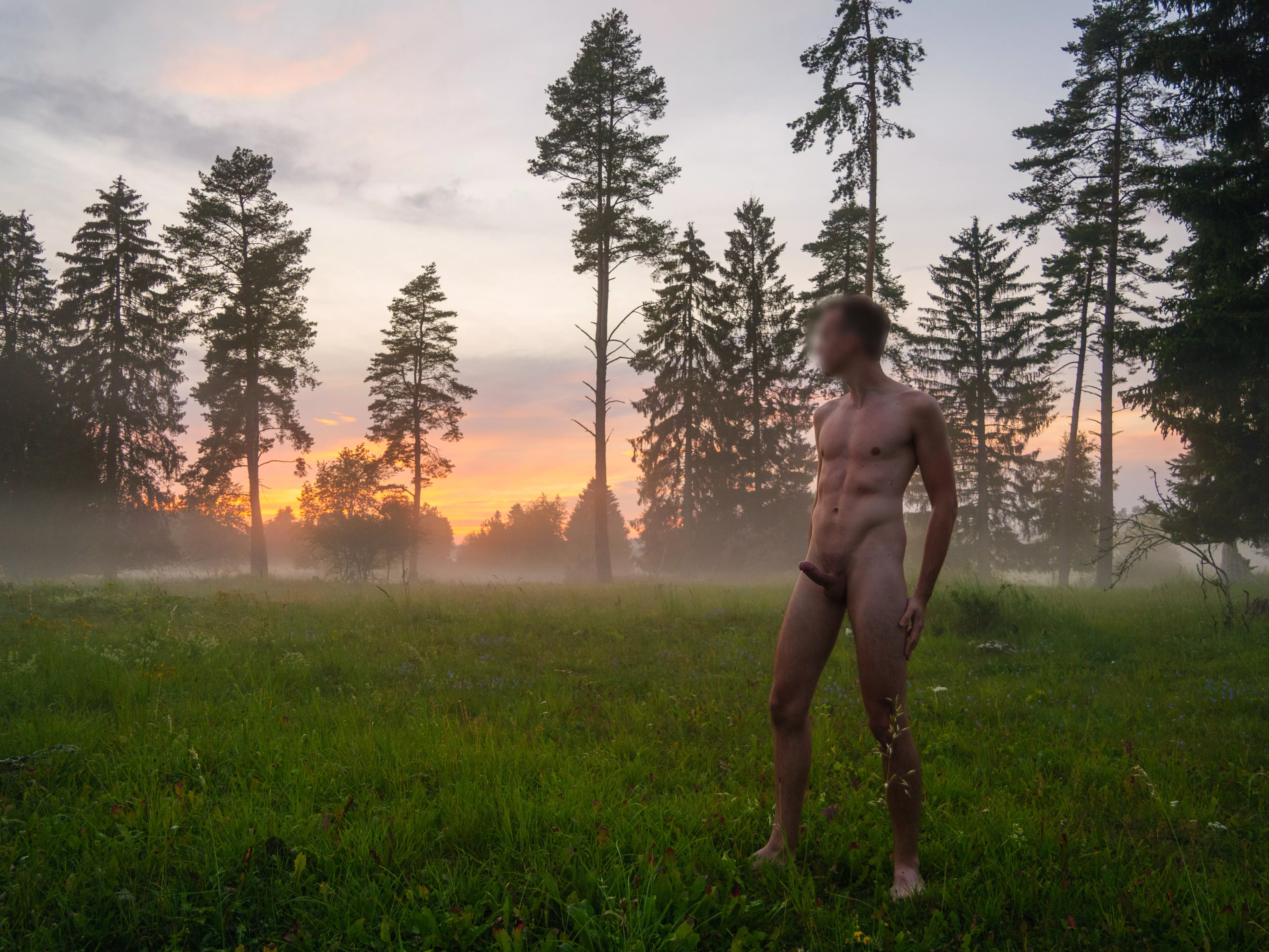 Being hard and fully naked outdoors is the absolute best!