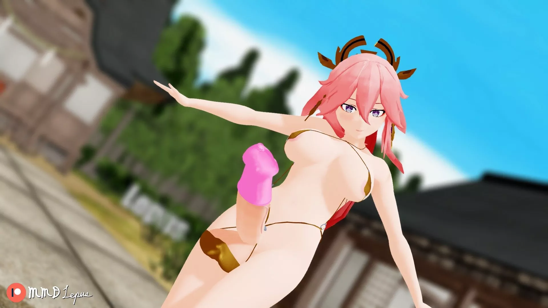 Futanari Yae Miko (MMD Lepus) [Genshin Impact]