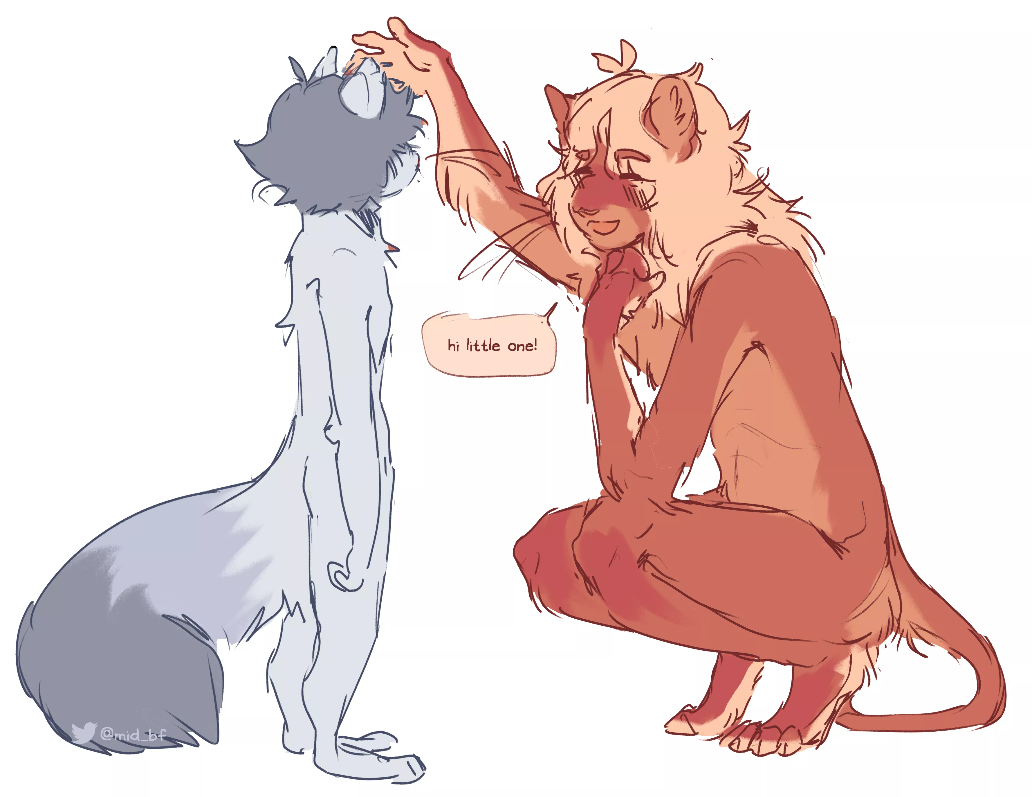 lion boy update!! here's him with his friend [oc]