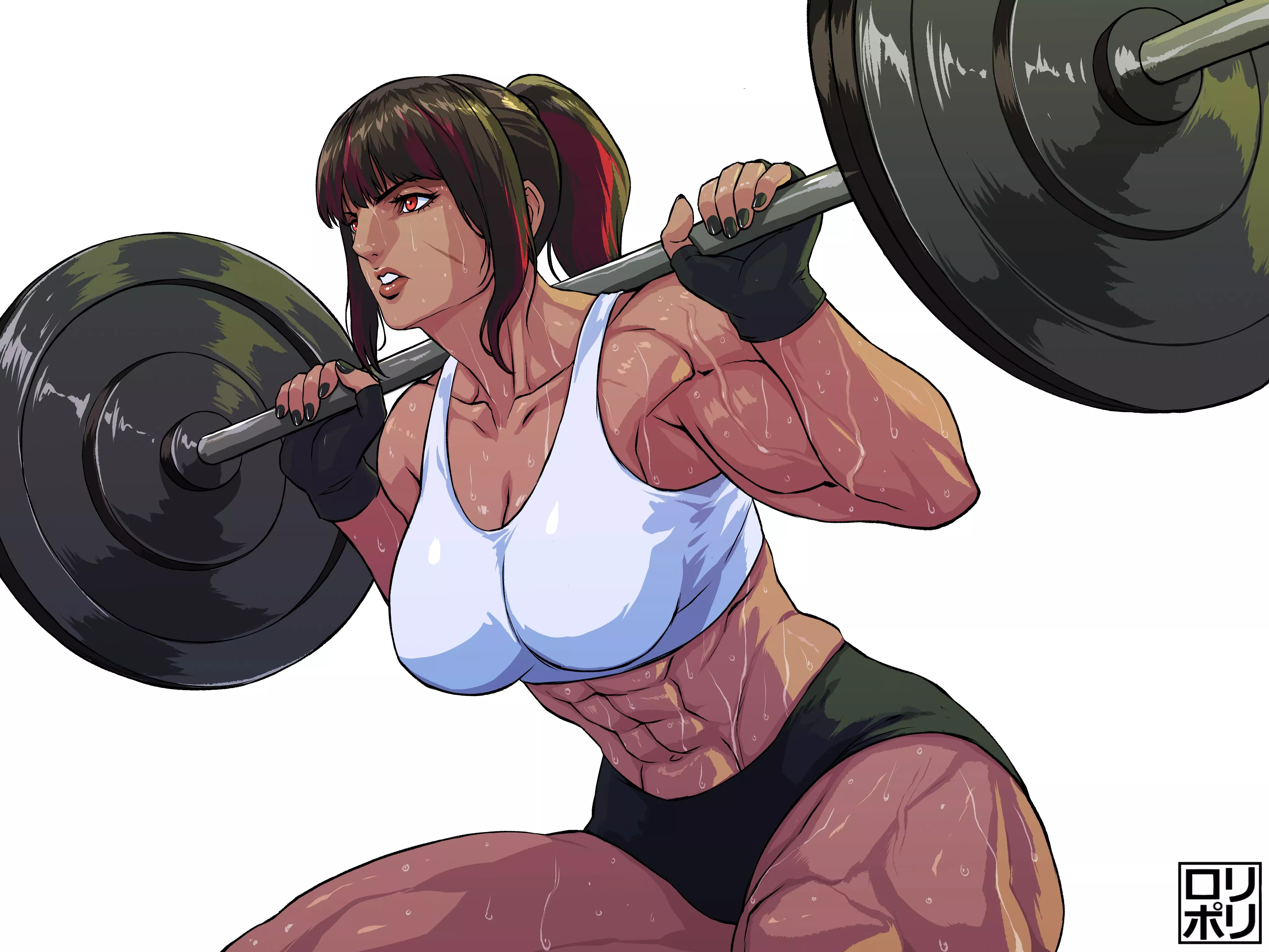 Roegadyn Girl working out (Jamrolypoly) [Final Fantasy XIV]