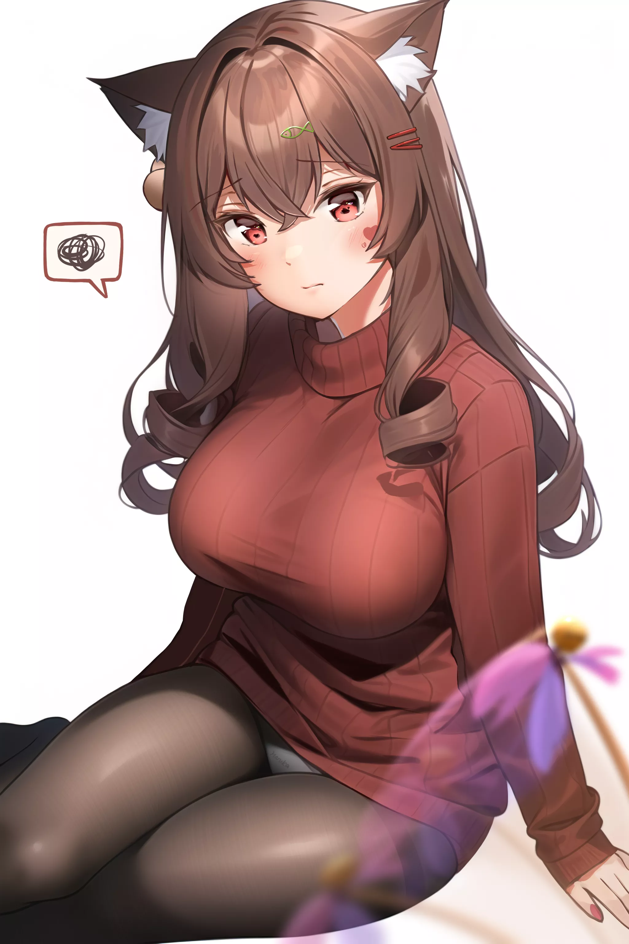 Kitty in a tight sweater