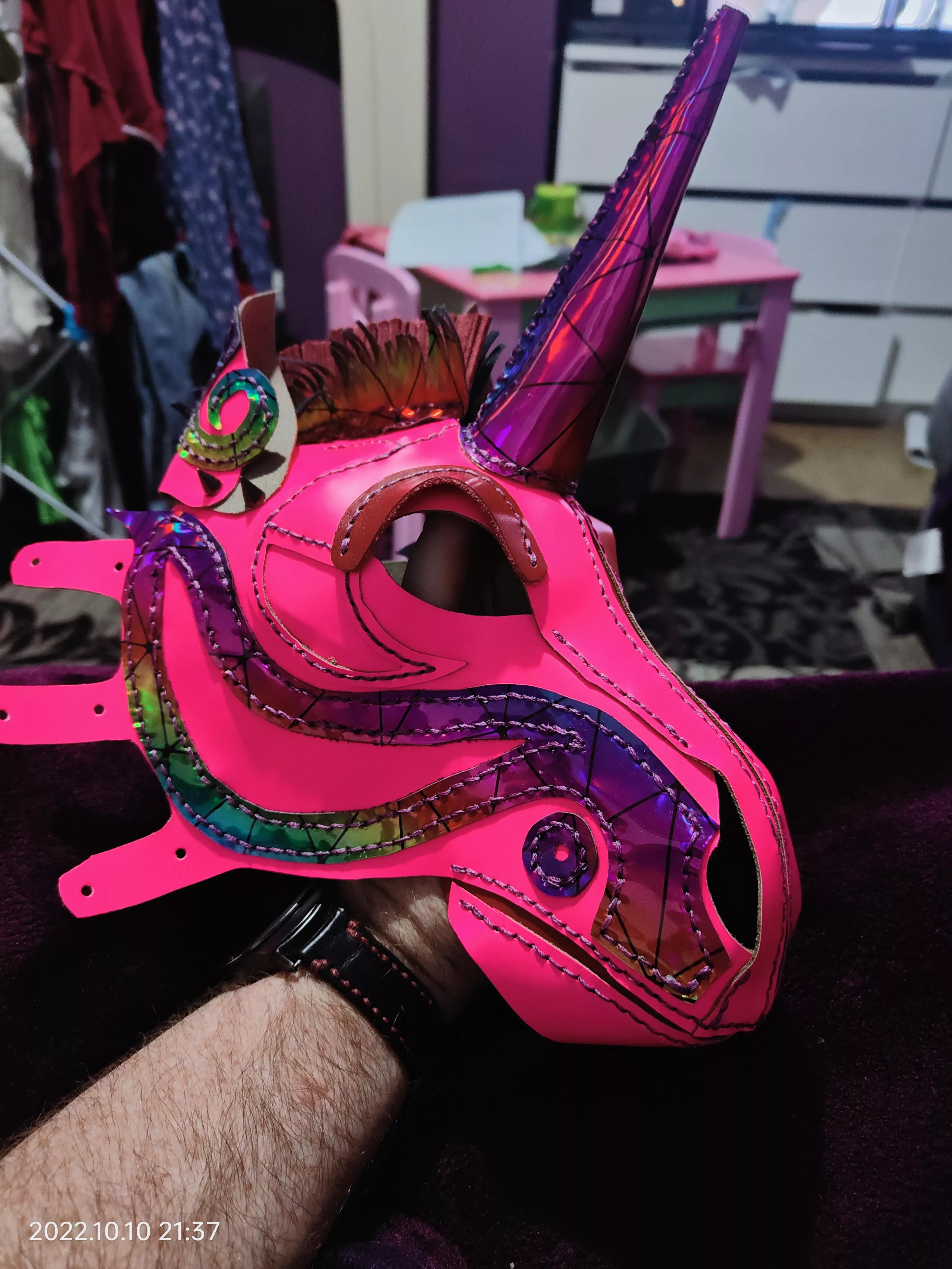 Check out the unicorn hood I made.