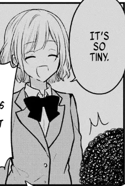 LF Mono Source Manga: 1girl, 1boy, flashing, it's tiny, like what you see, school uniform