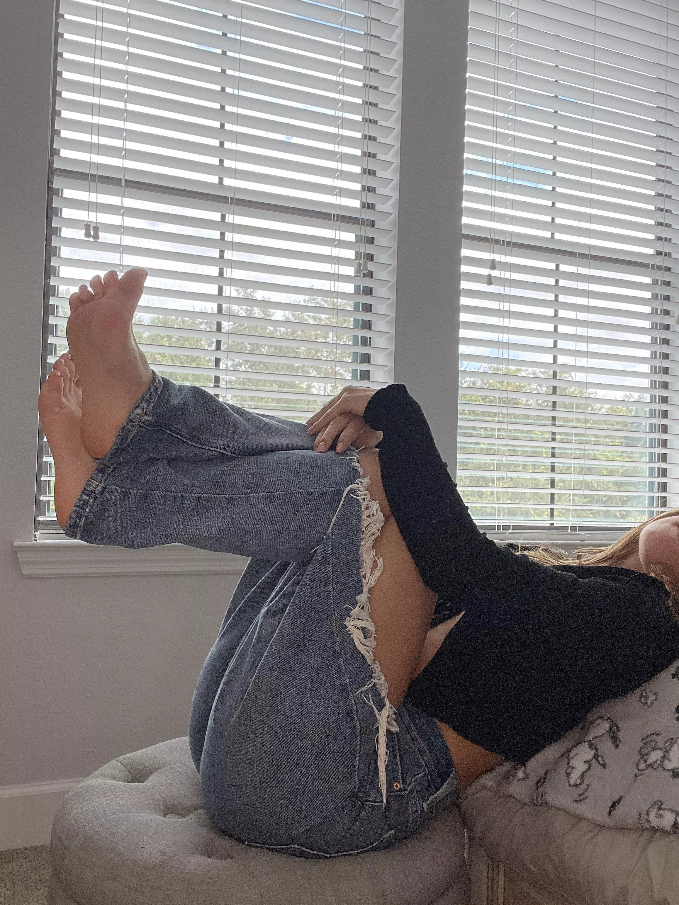 Lounging about in my jeans!