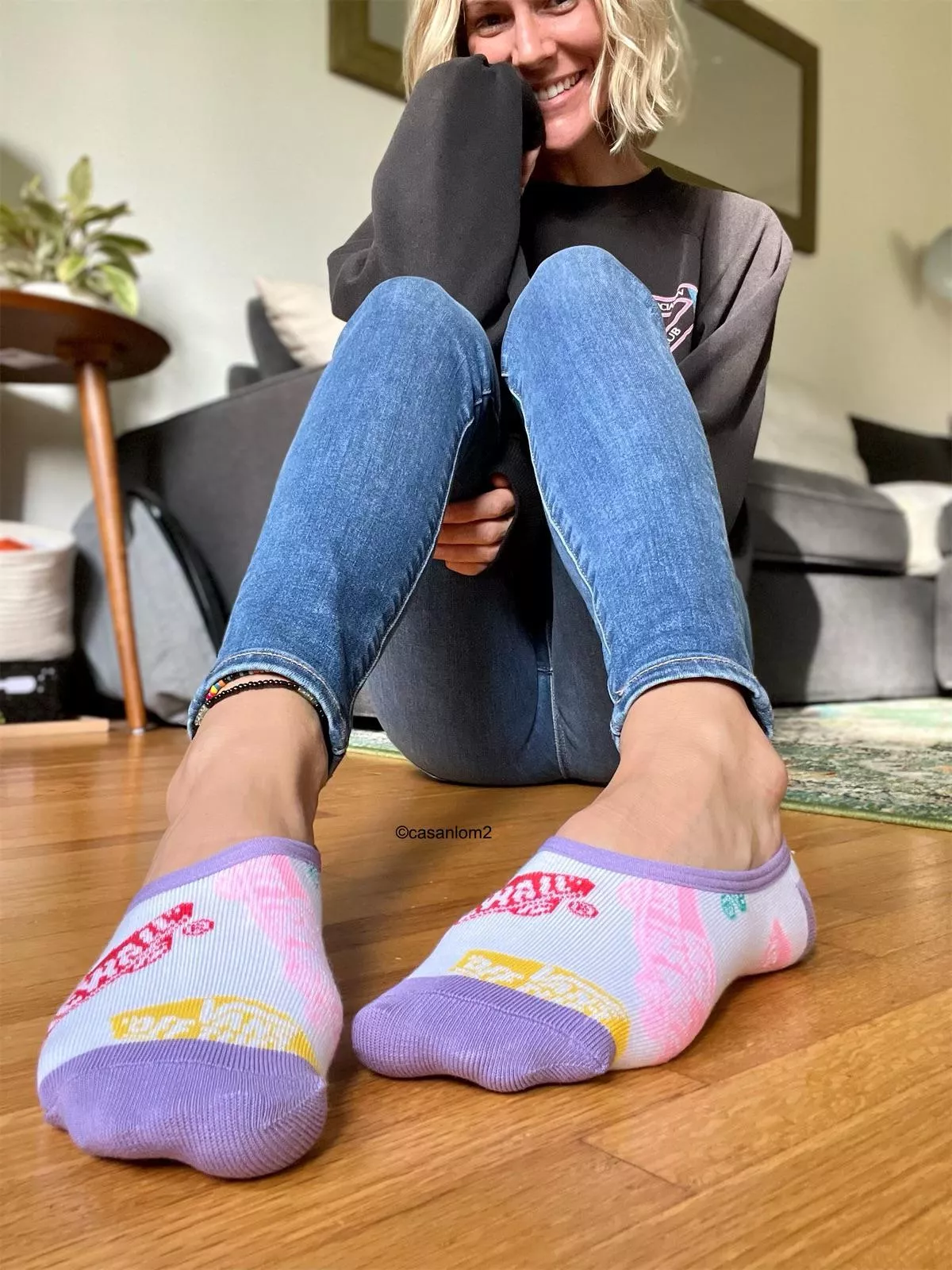 On your knees for your sock goddess.