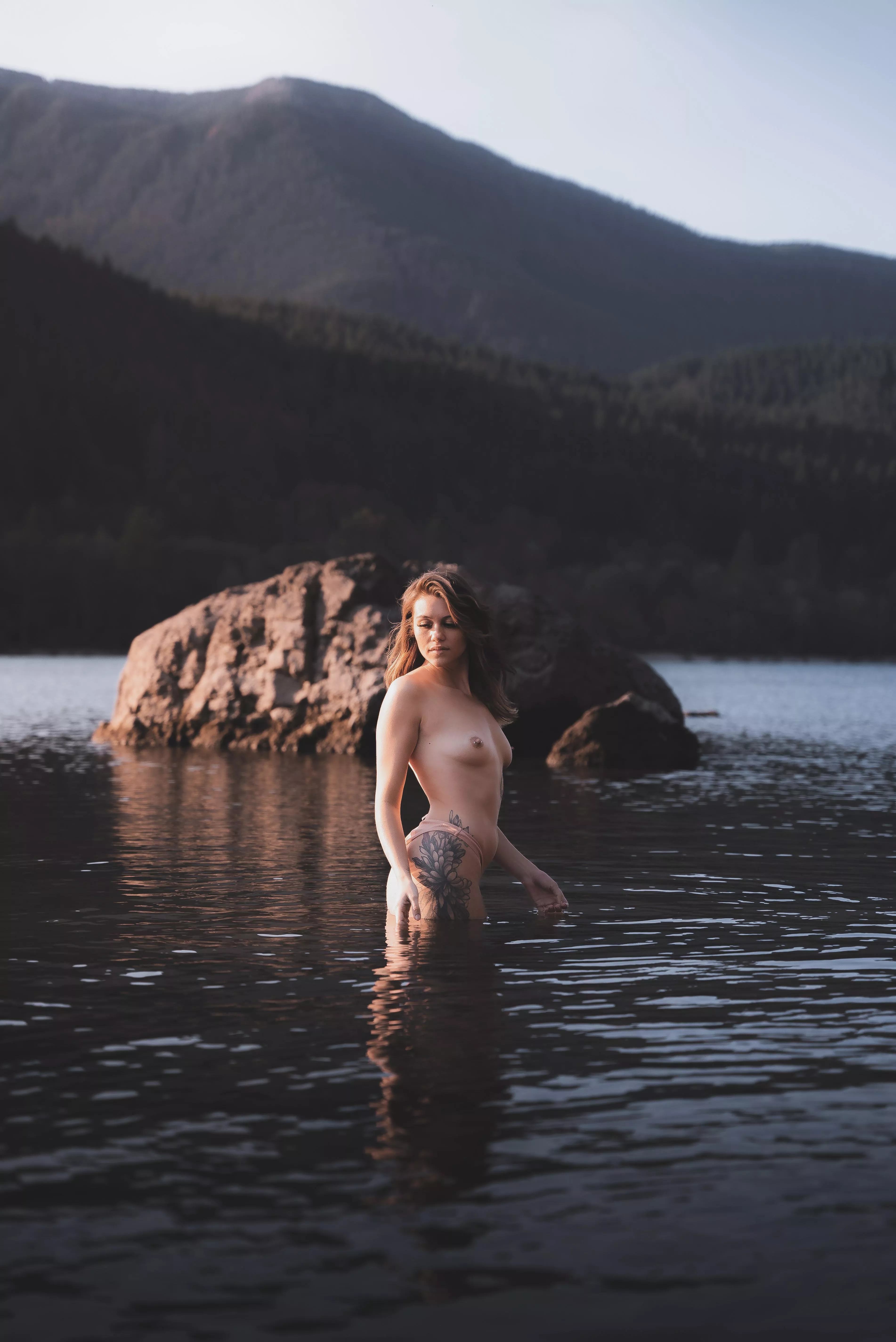 Sunrise skinny dipping