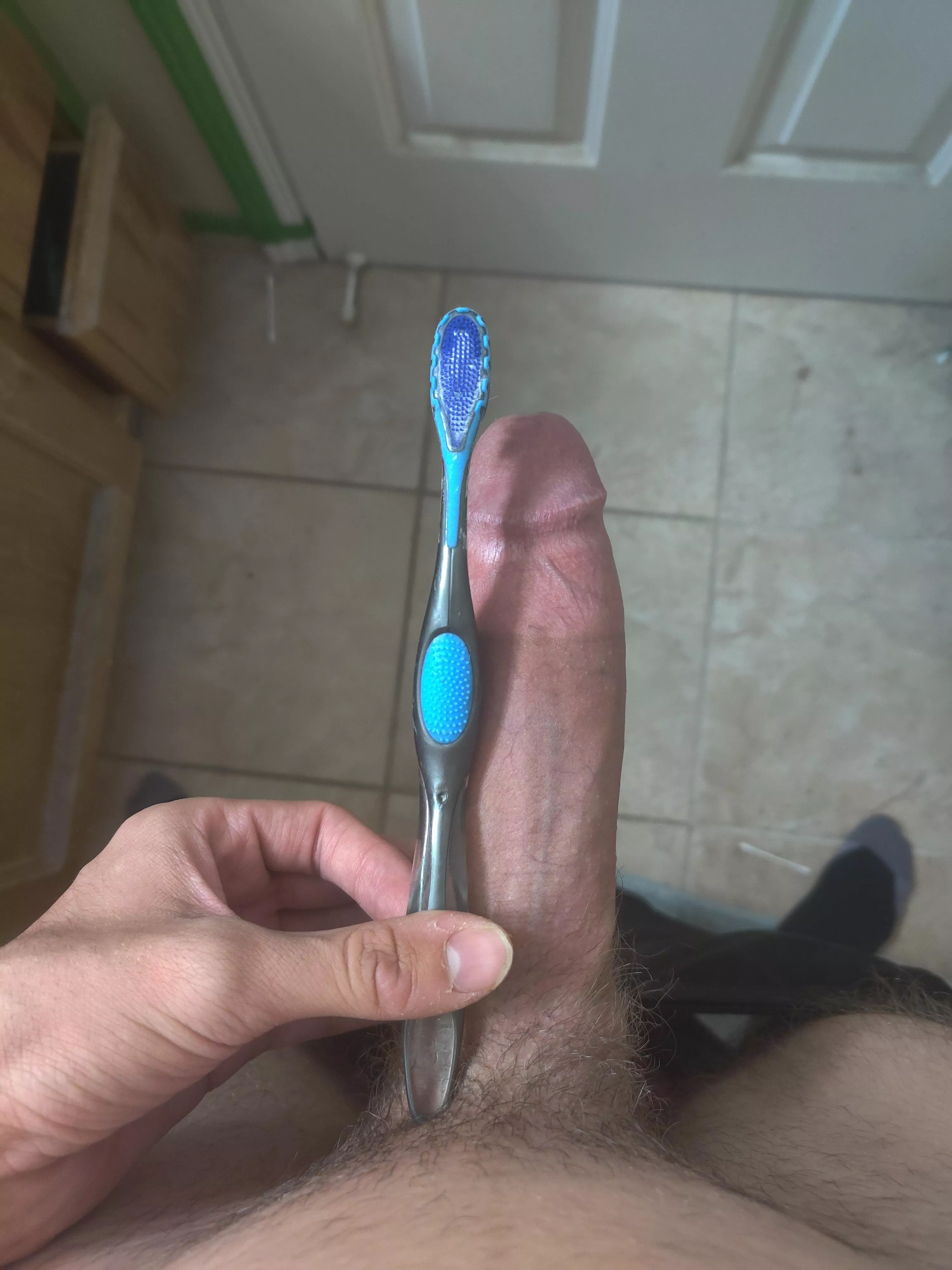 Compared to a tooth brush