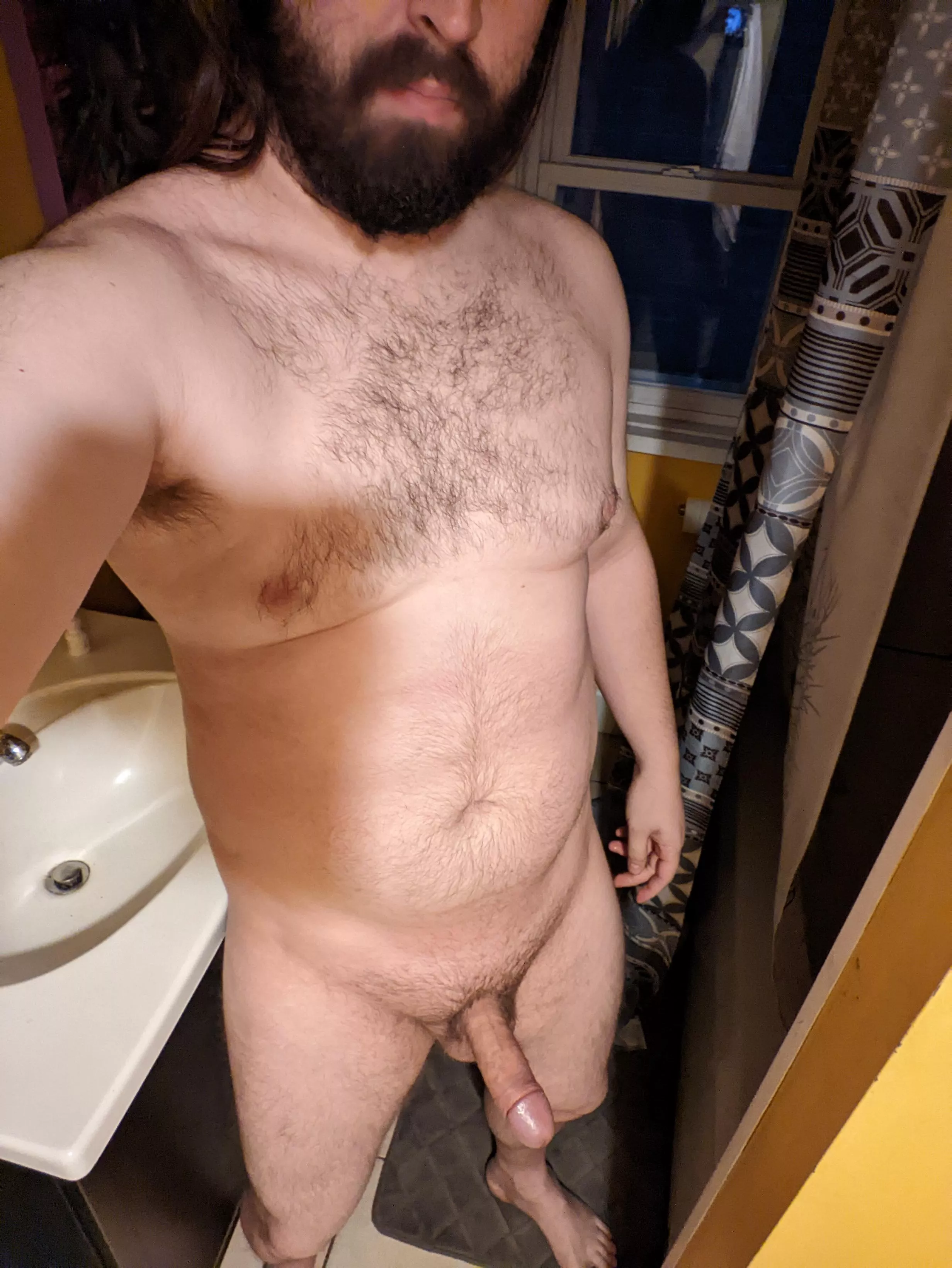 The shower is warm but my dick is warmer