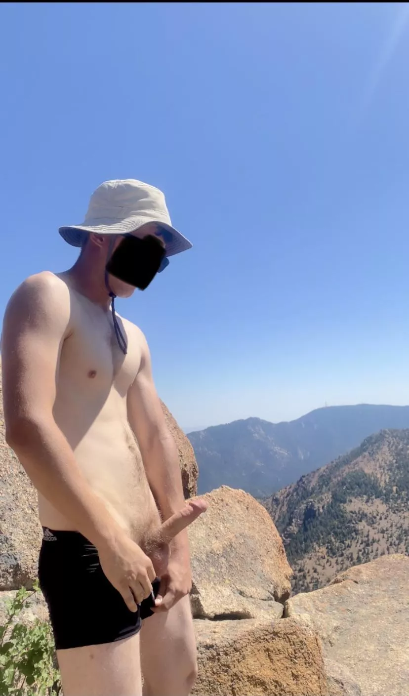 Whipping my cock out on top of a mountain