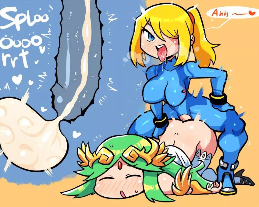 Futa samus Destroying palutena ass