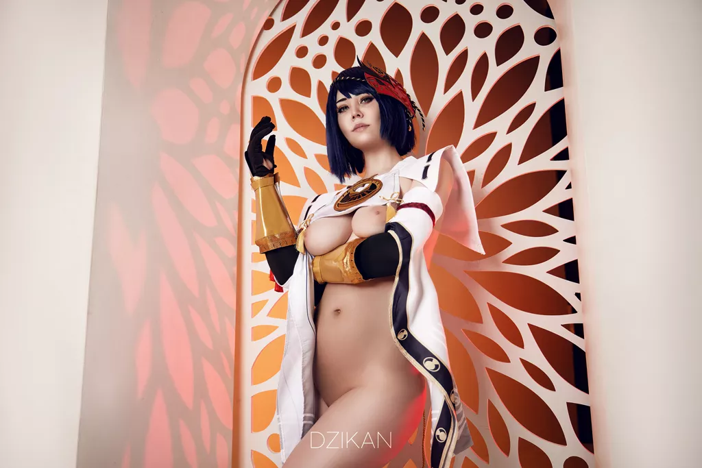 Kujou Sara cosplay photoshoot by Dzikan (Genshin Impact)