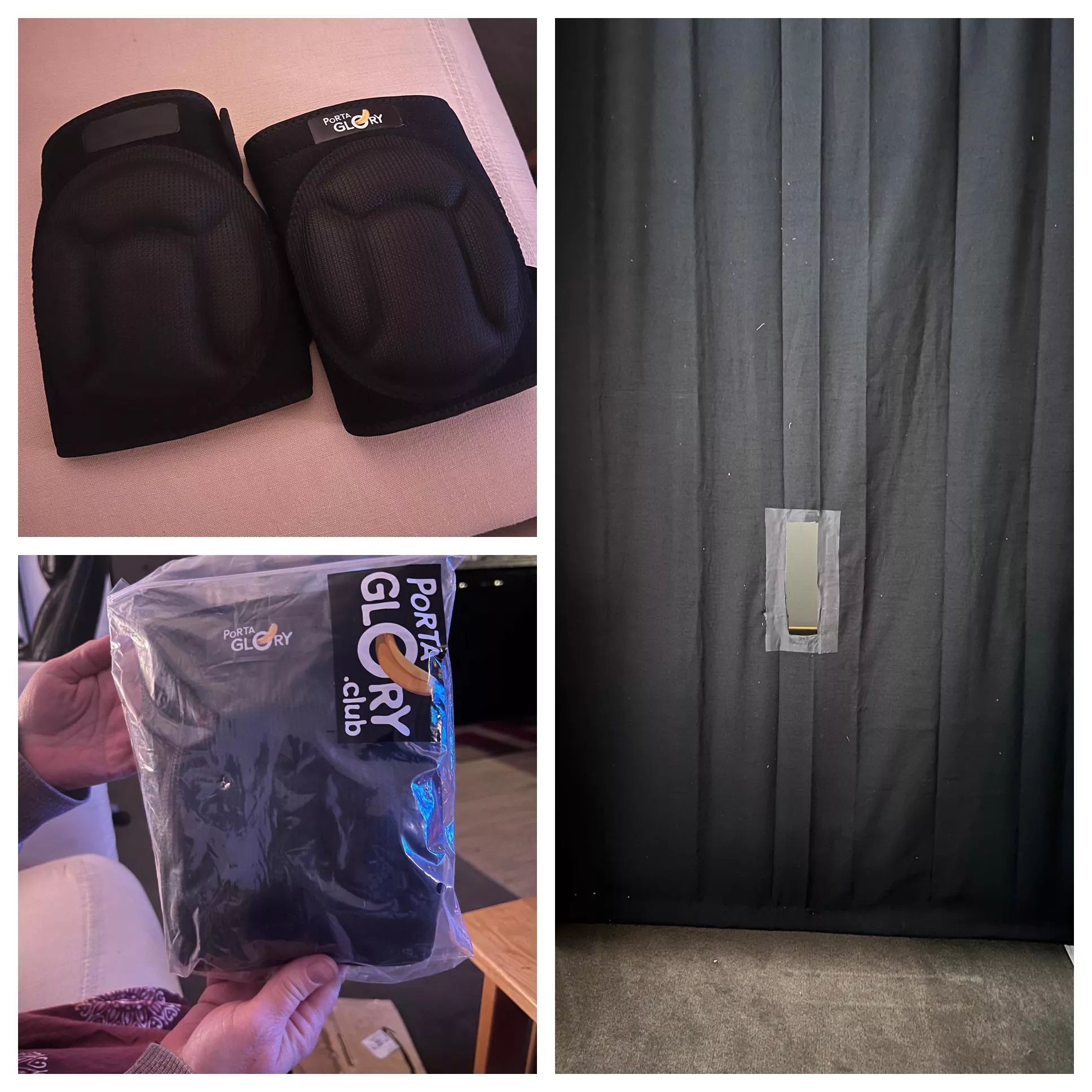 Timid wifey seems to have caught fire, she made us a homemade Gloryhole and procured herself some knee pads.