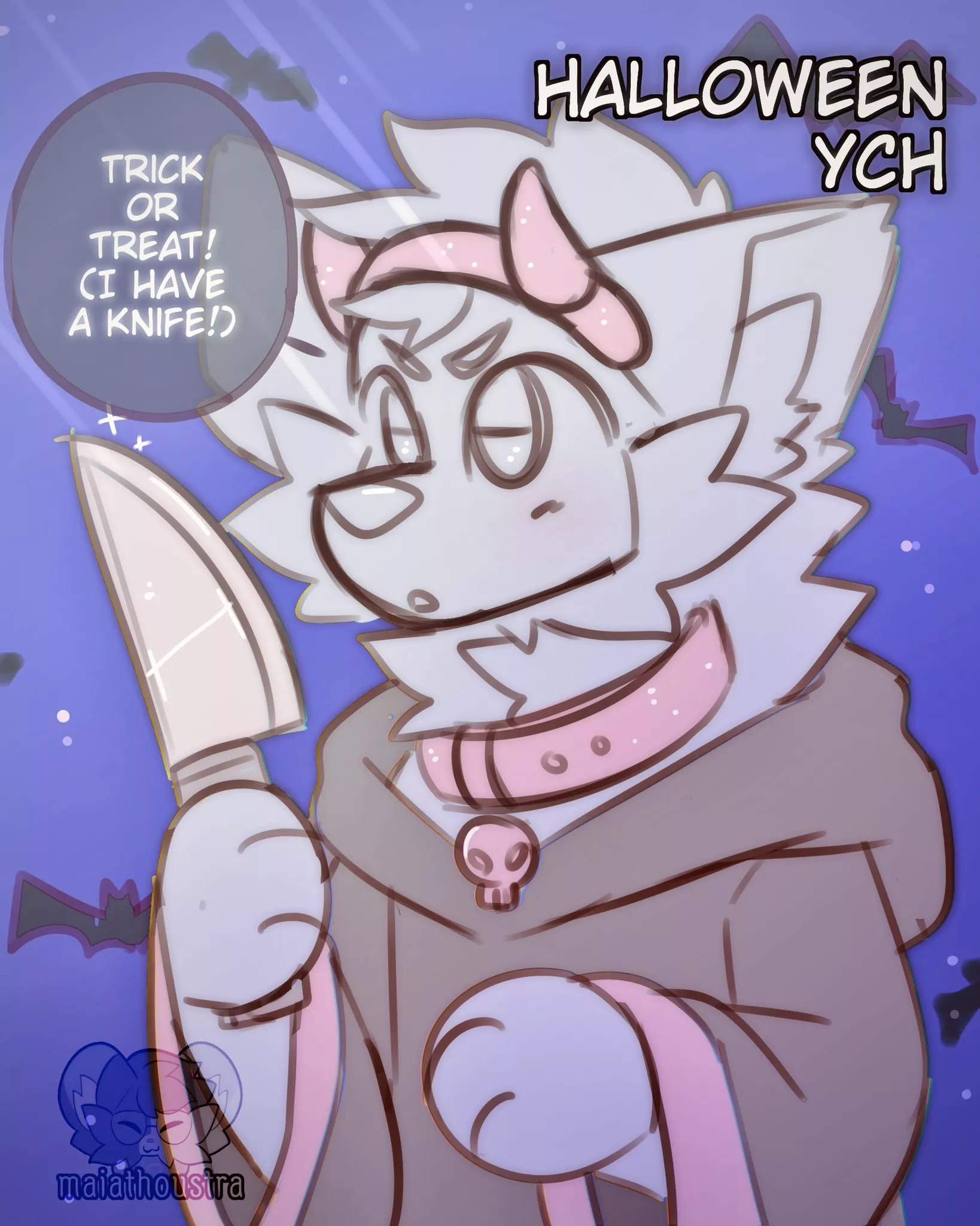 I have this Halloween ych in auction over twitter :> link in comment