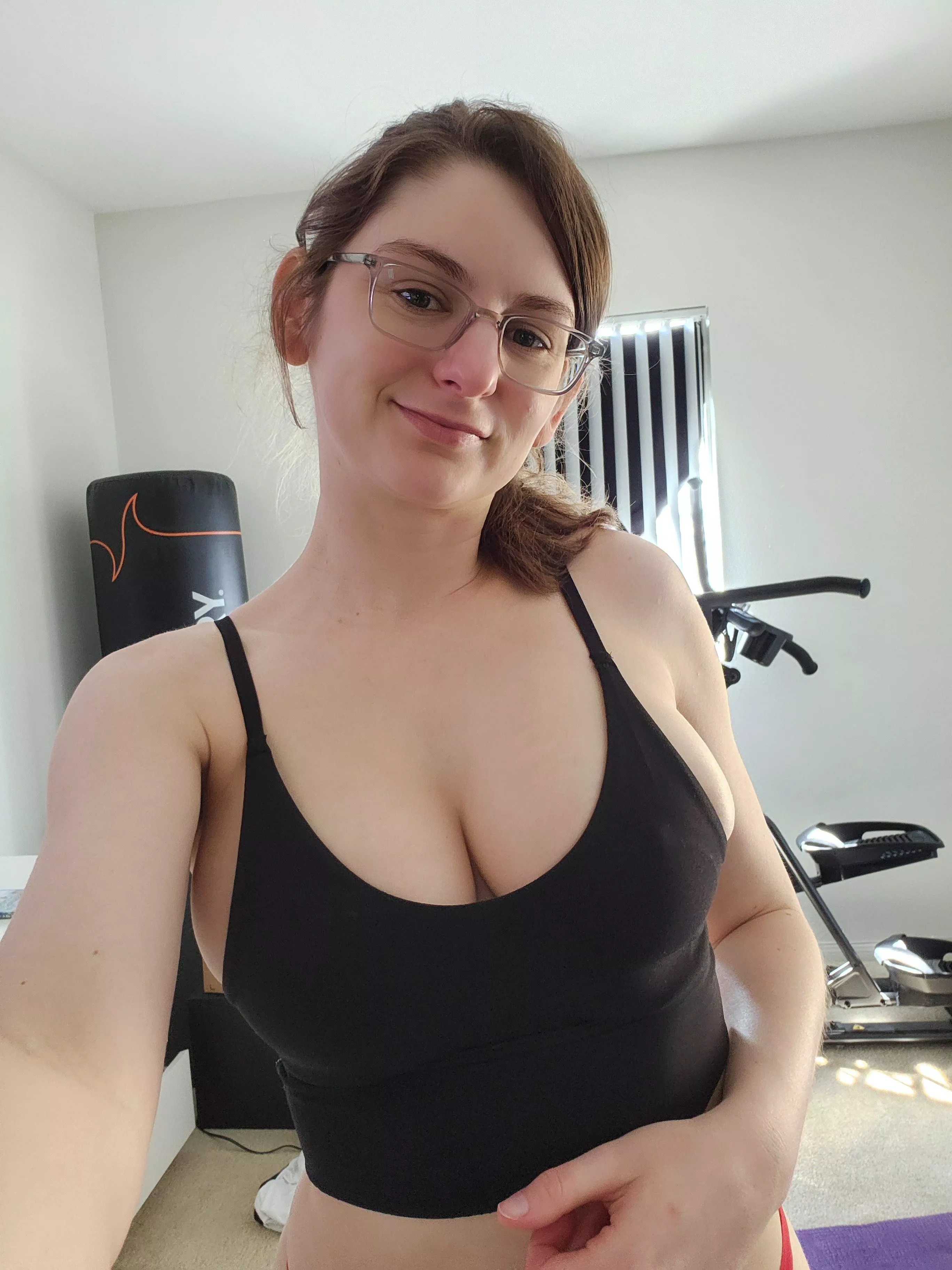 It's hard to keep my boobs in my black bra