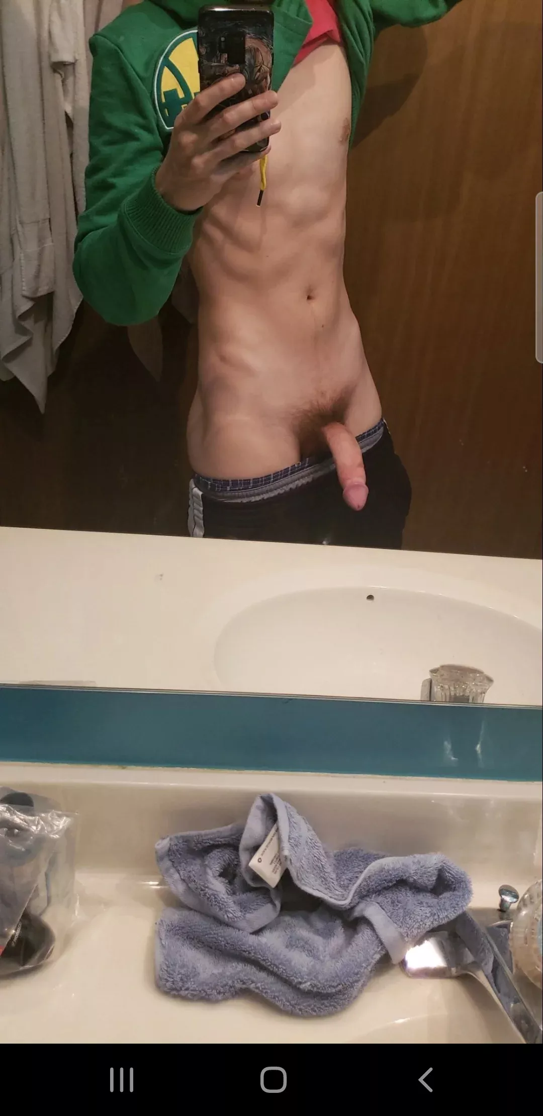 Lick my abs or my cock?