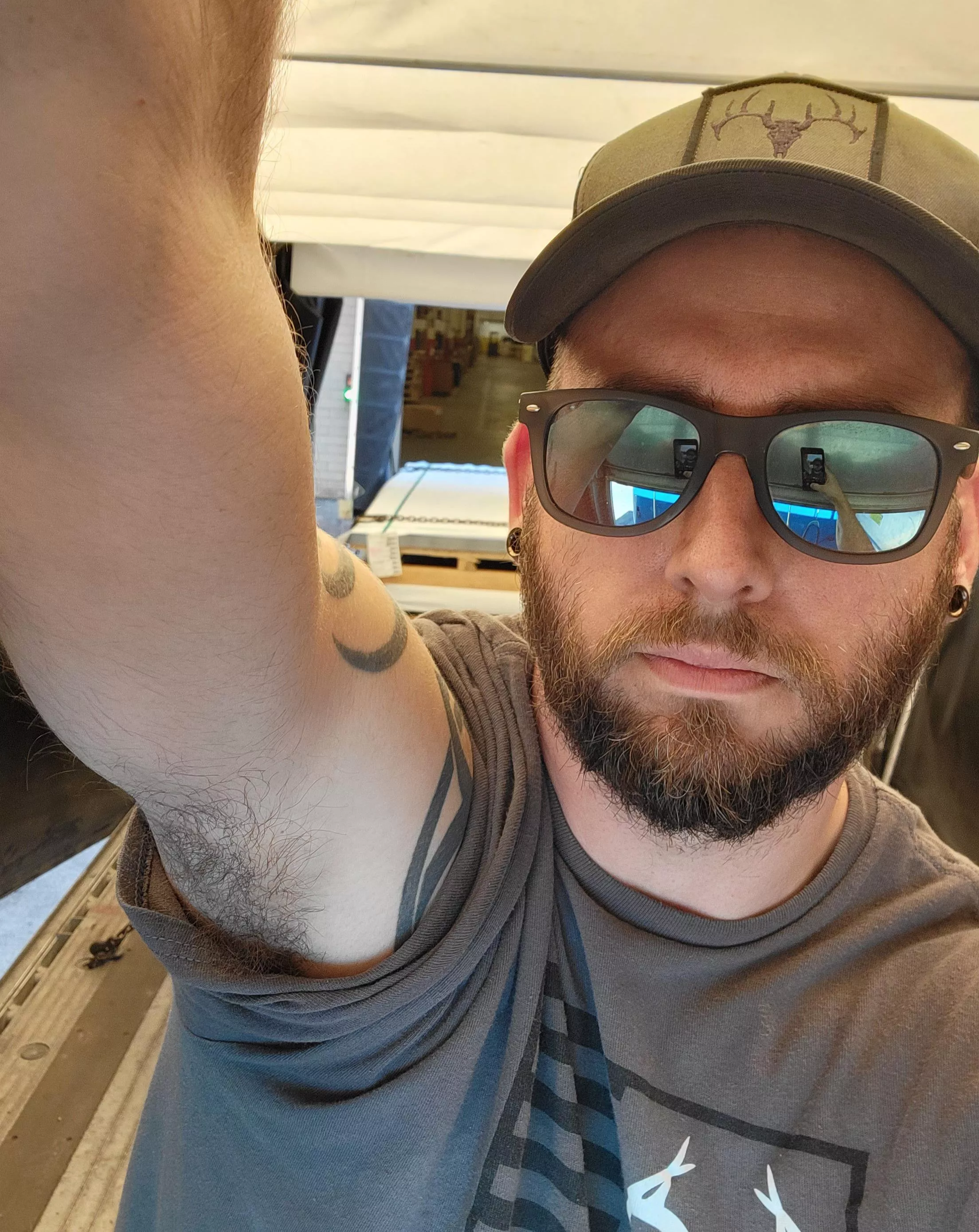 Trucker life, armpits on a flatbed.