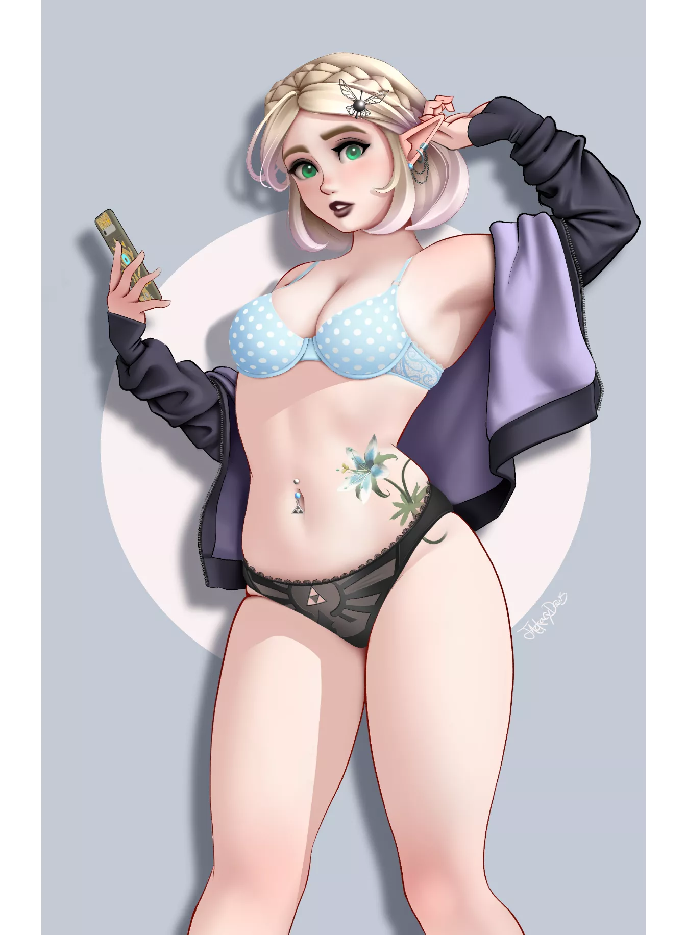 Zelda in cute underwear (Jackarydraws) [Legend of Zelda]