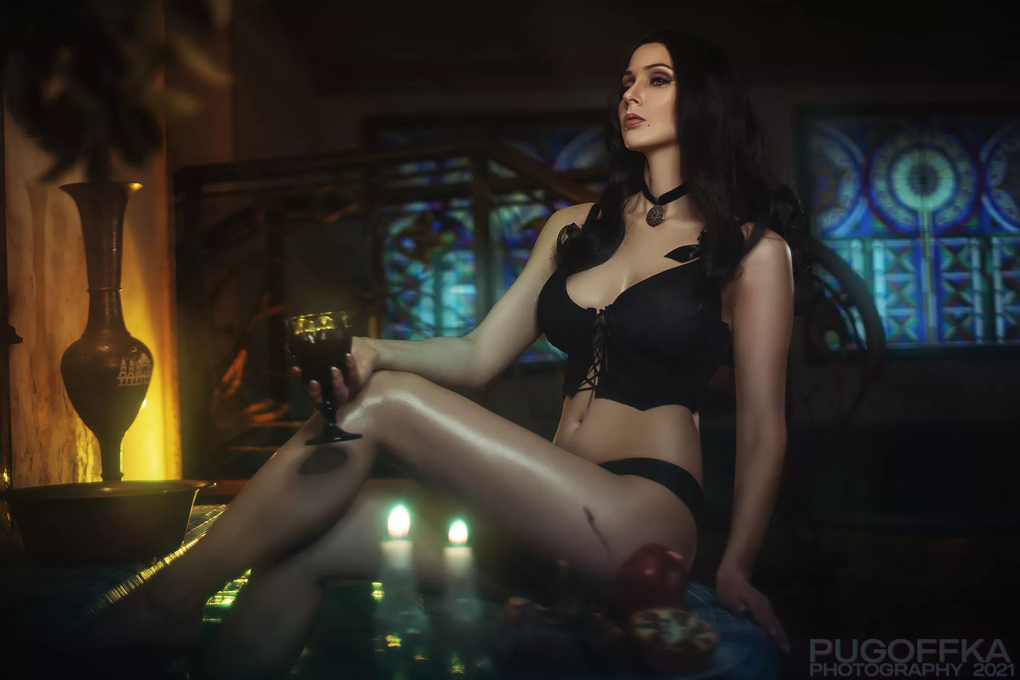 Lingerie Yennefer cosplay by BellatrixAiden