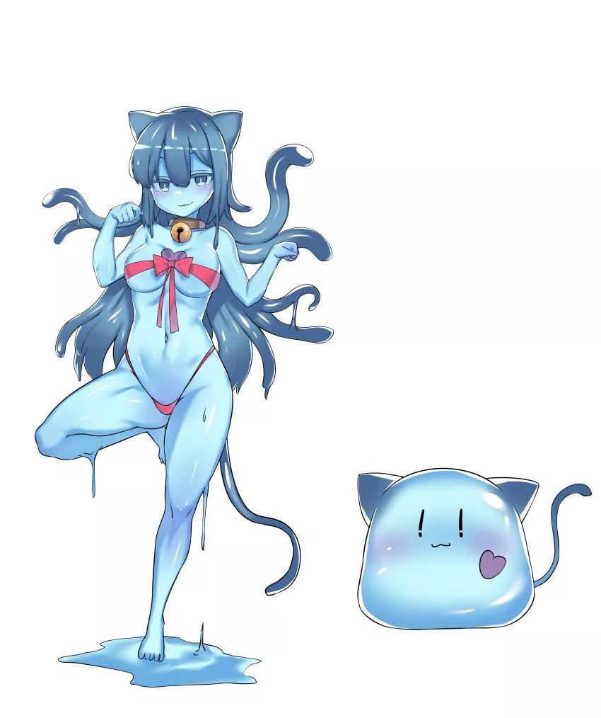 Slime girl trying to be a neko