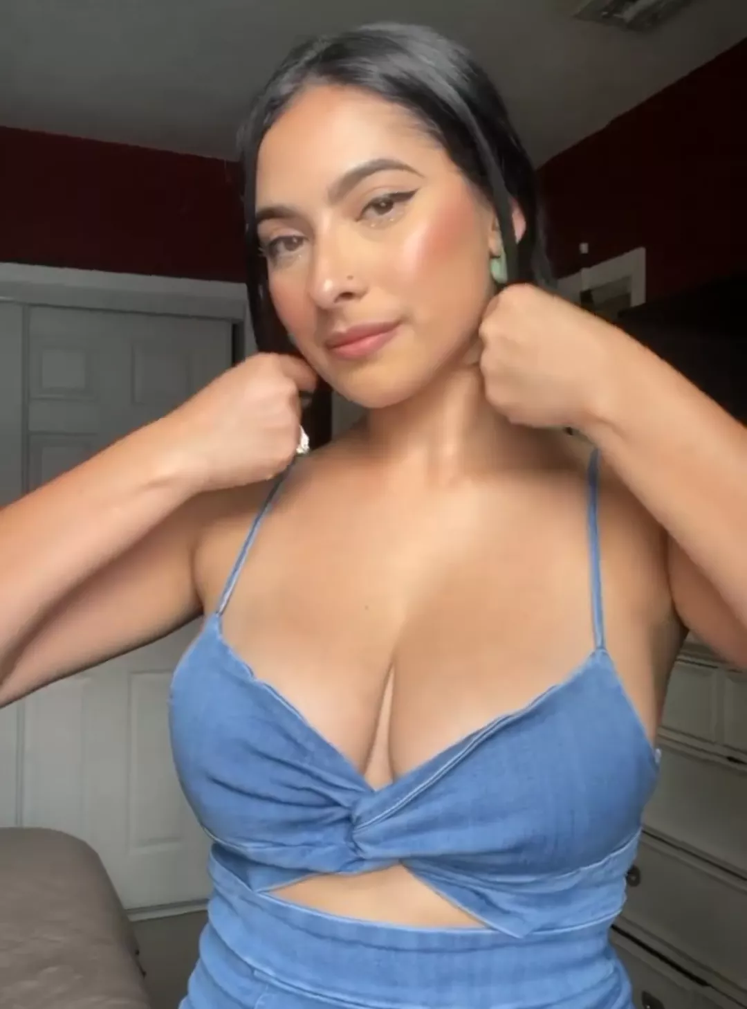 Big chest in a dress