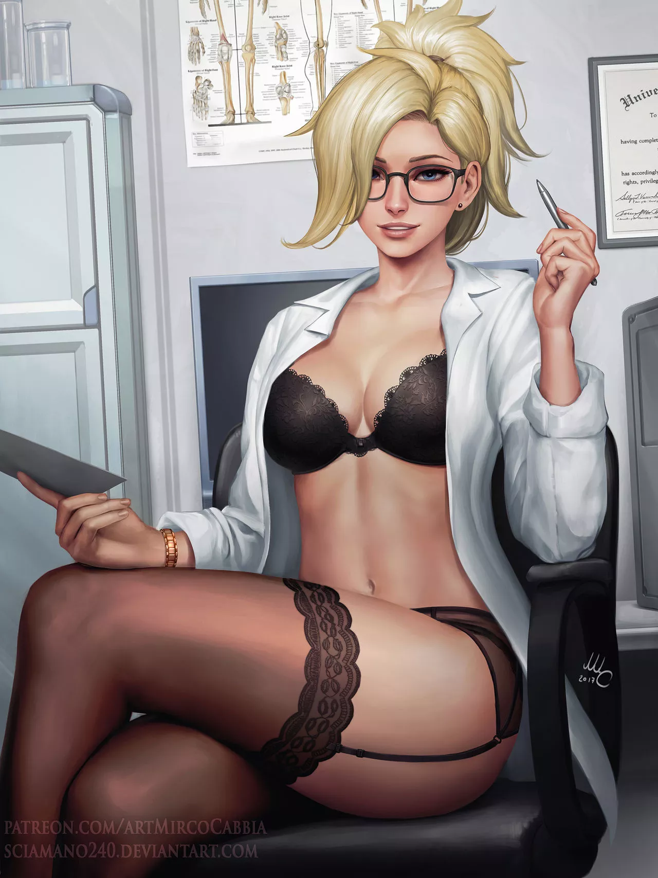 Mercy in lingerie (Sciamano) [Overwatch]