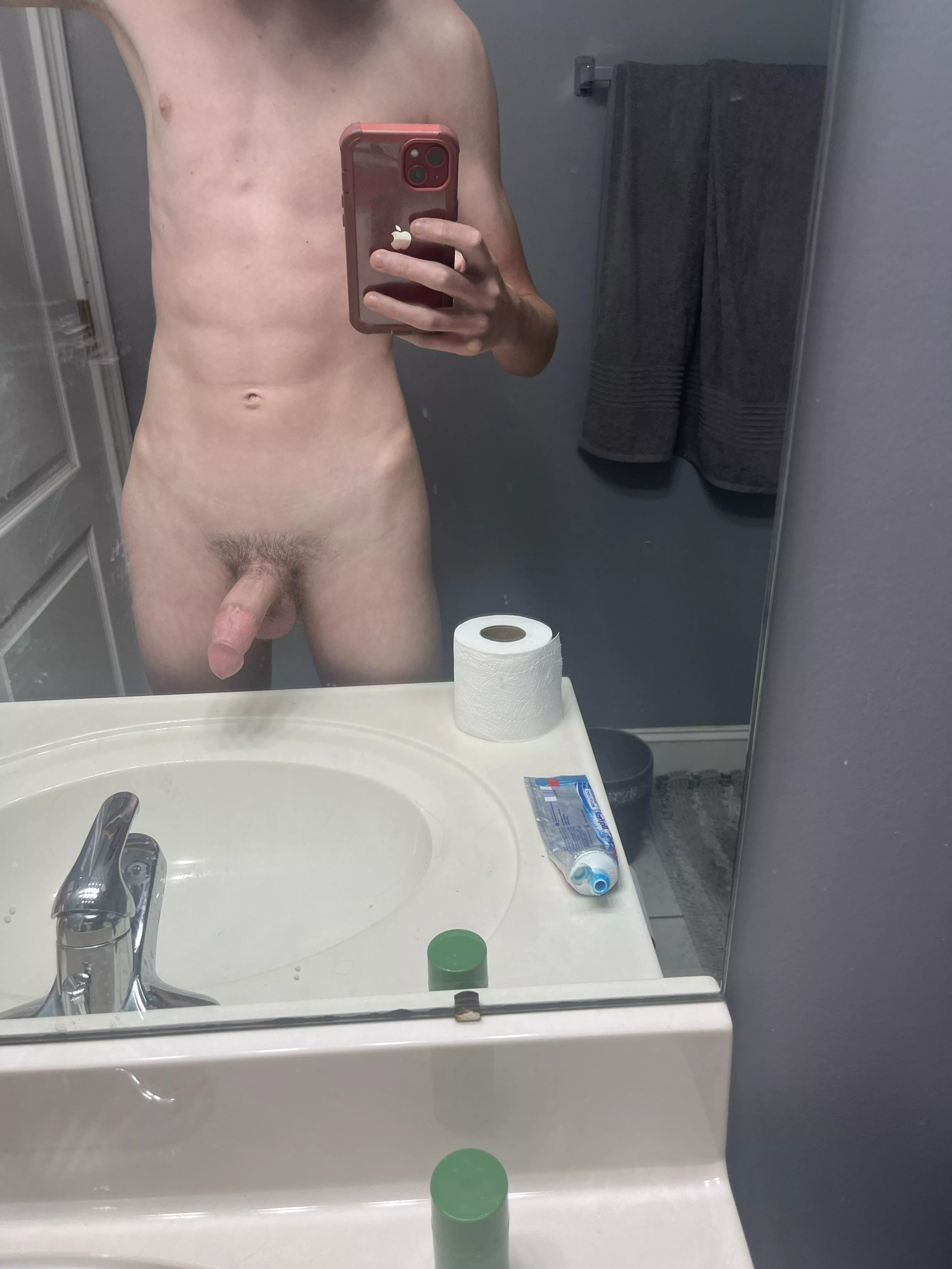 Skinny guy fat cock