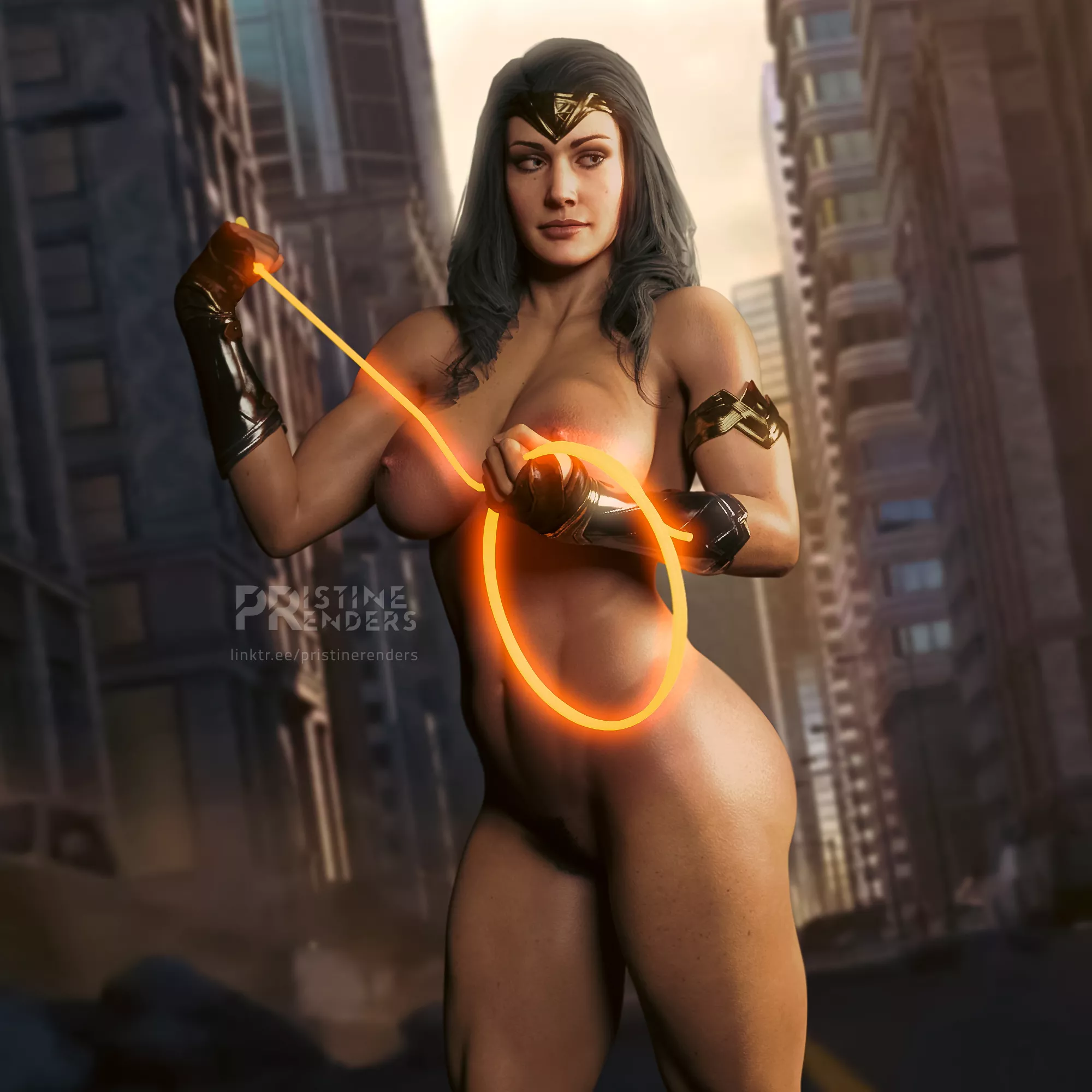 Wonder Woman fighting crime (Pristine Renders) [DC]