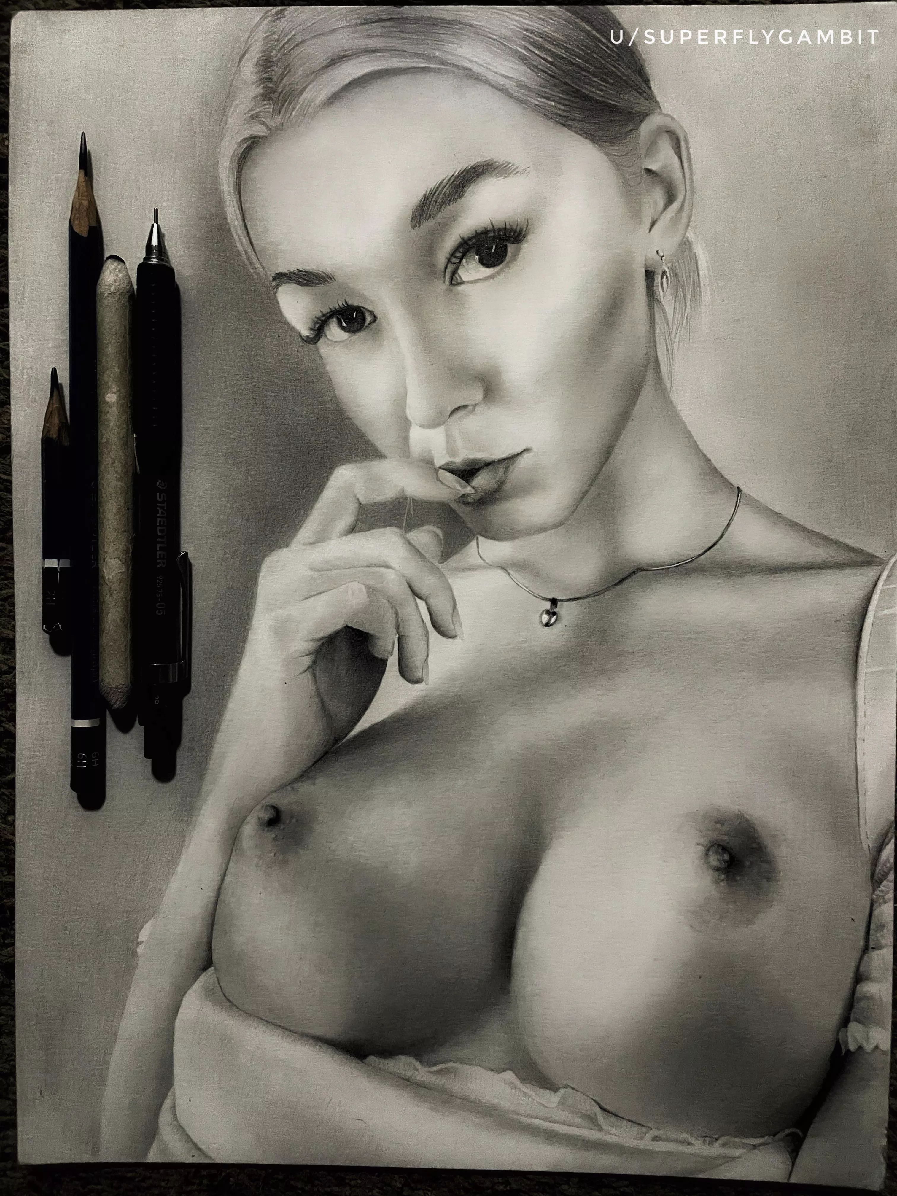 <Elegance> by <me> 9” x 12” graphite drawing on Bristol Board