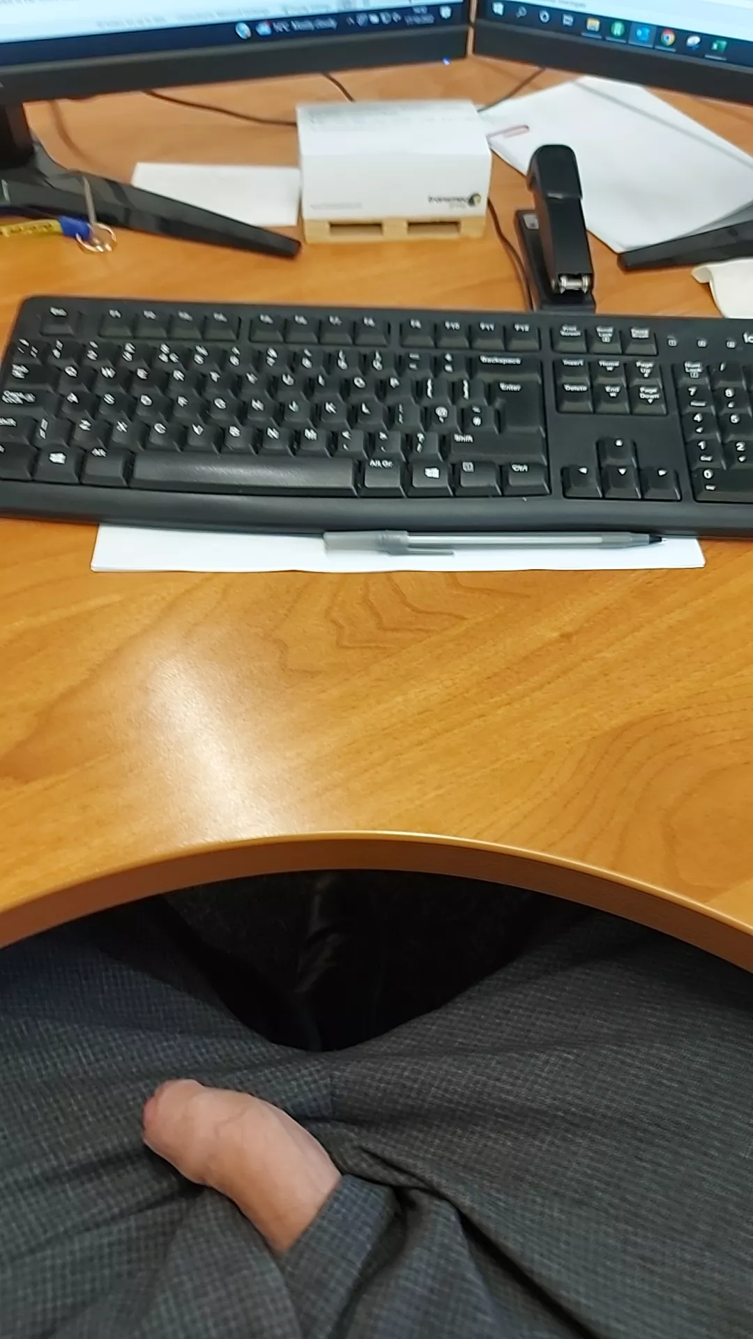 My soft cock at my desk