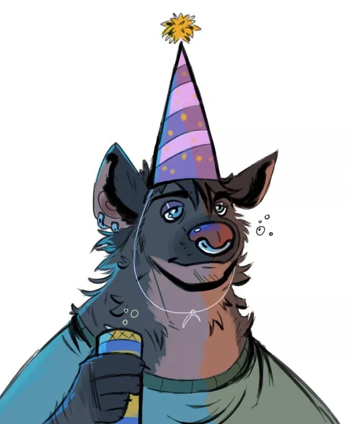 party animal (art by me, @Hyenamancer on twitter)