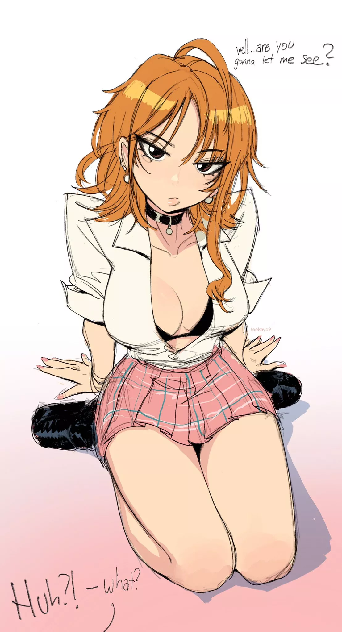 Punk School Girl Nami (beautiful art by @teekayo9)