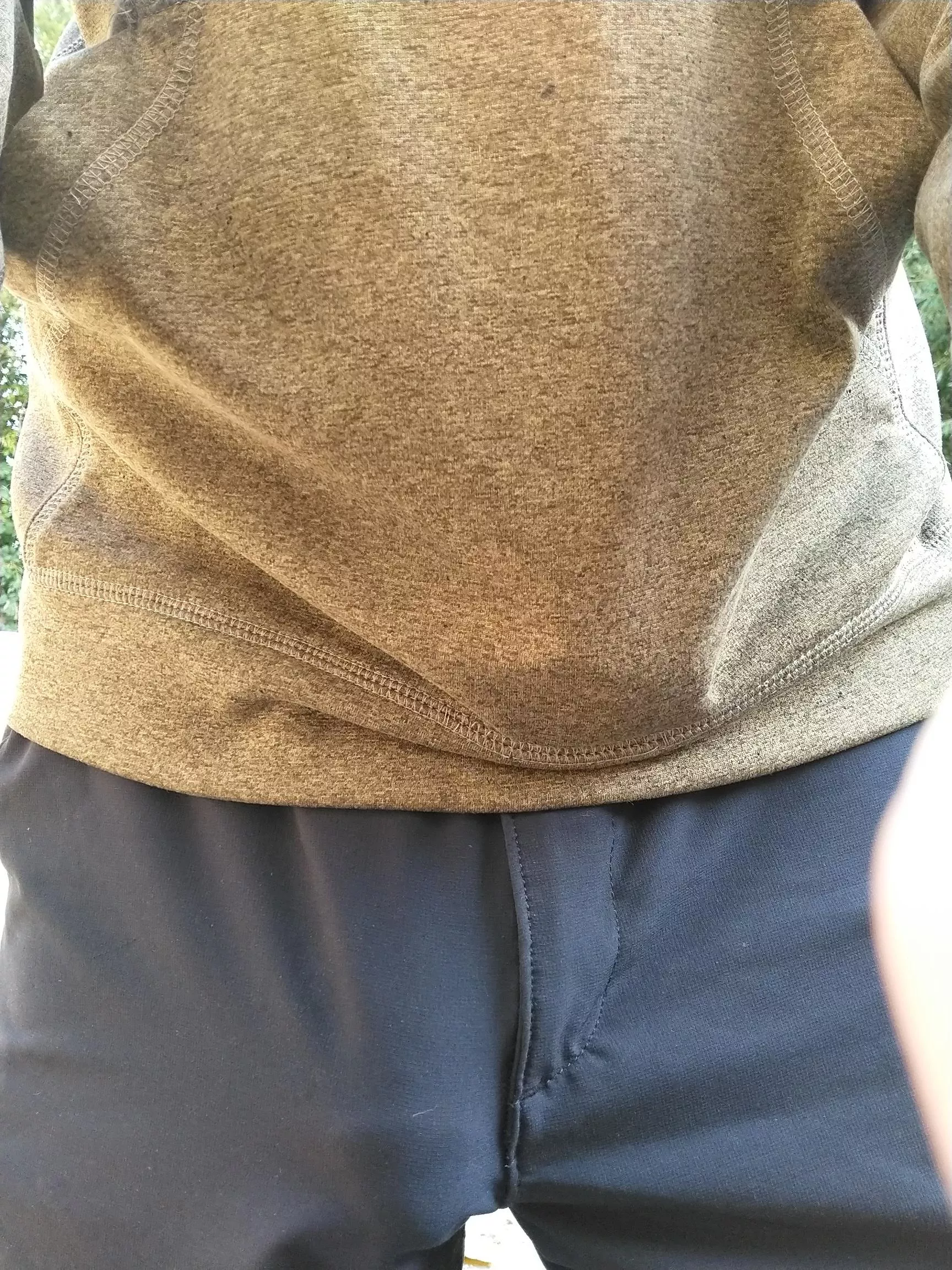 Work shorts show a little more sometimes