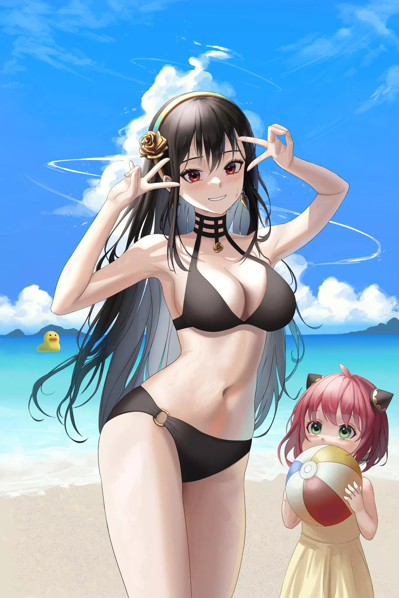 Yor and Anya enjoying the beach (By aki) [SPYÃ—FAMILY]