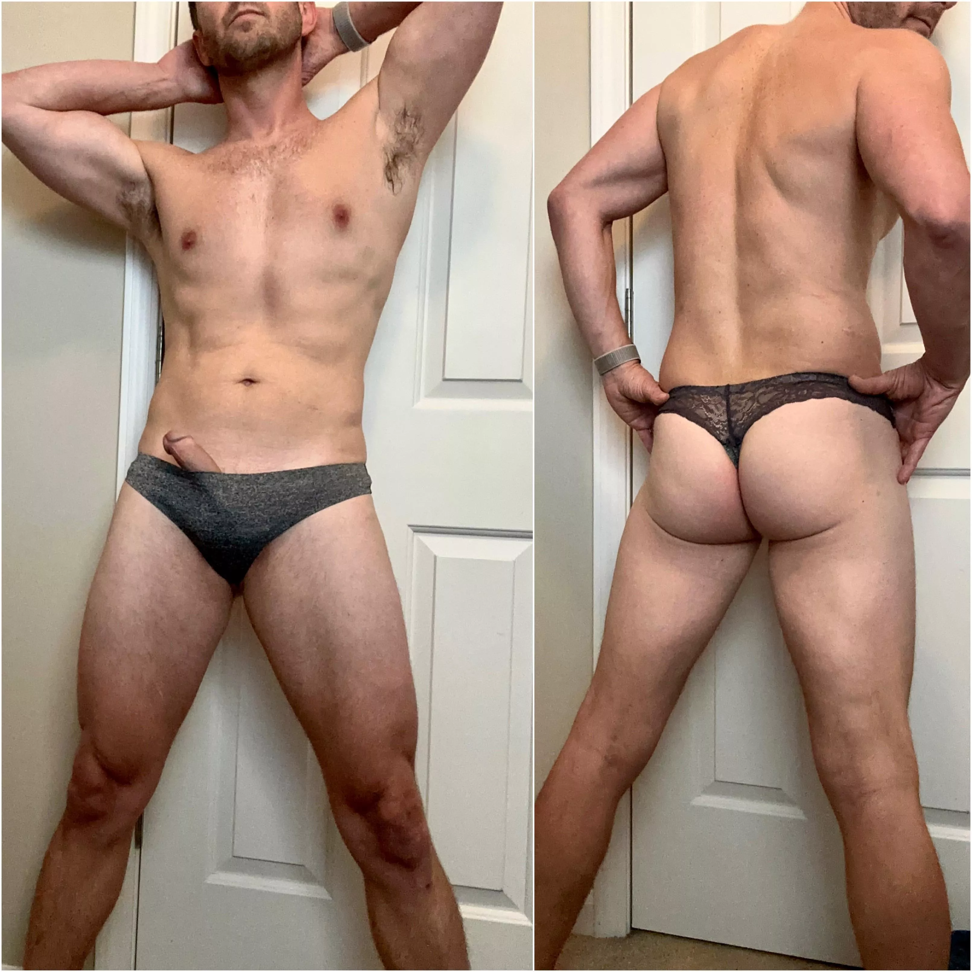 Front and back in new panties.