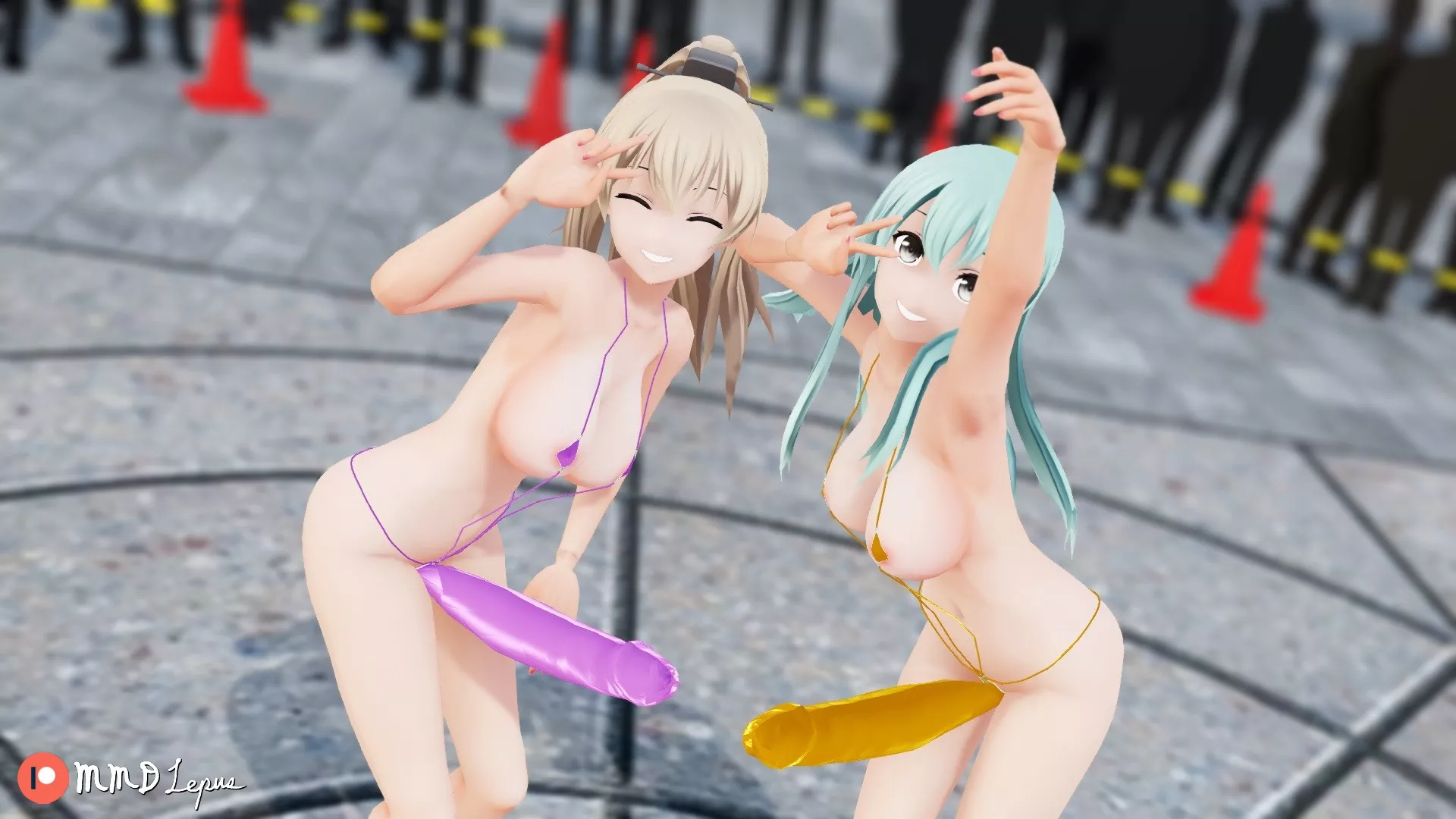 Futanari Suzuya and Kumano (MMD Lepus) [Kantai collection]